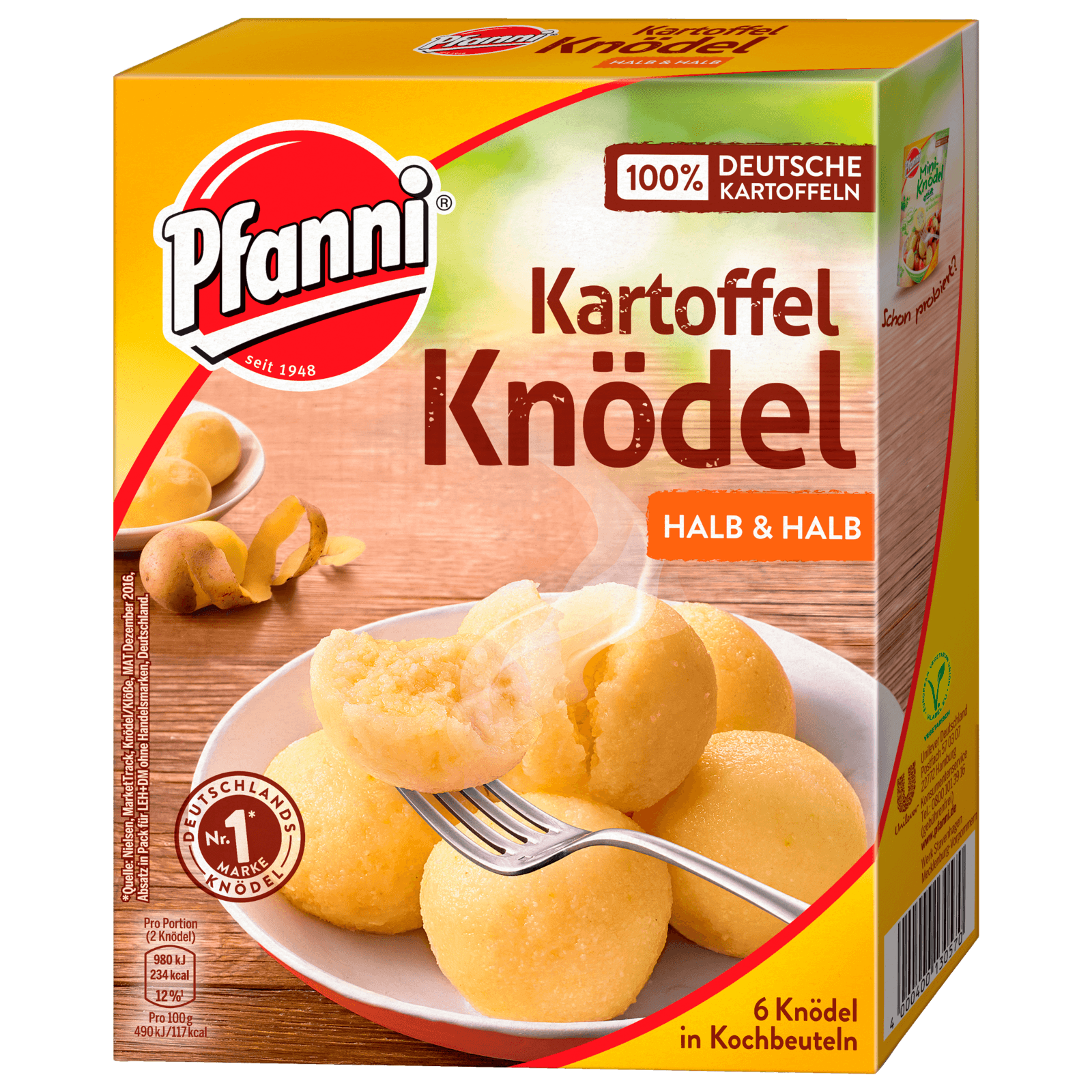 Pfanni Kartoffelknödel der Klassiker "Halb & Halb" 6 Stück