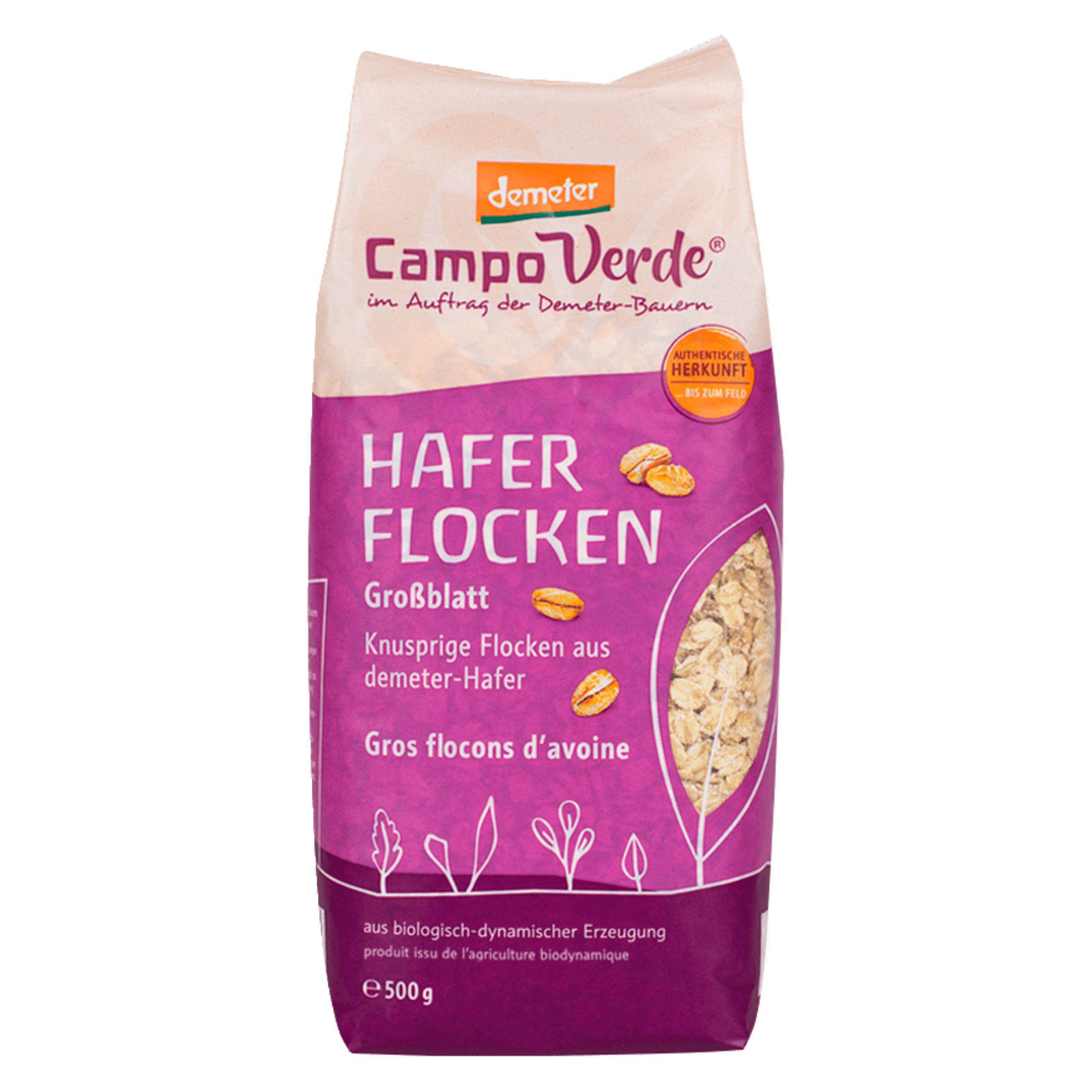 Campo Verde Bio Demeter Haferflocken Großblatt 500g