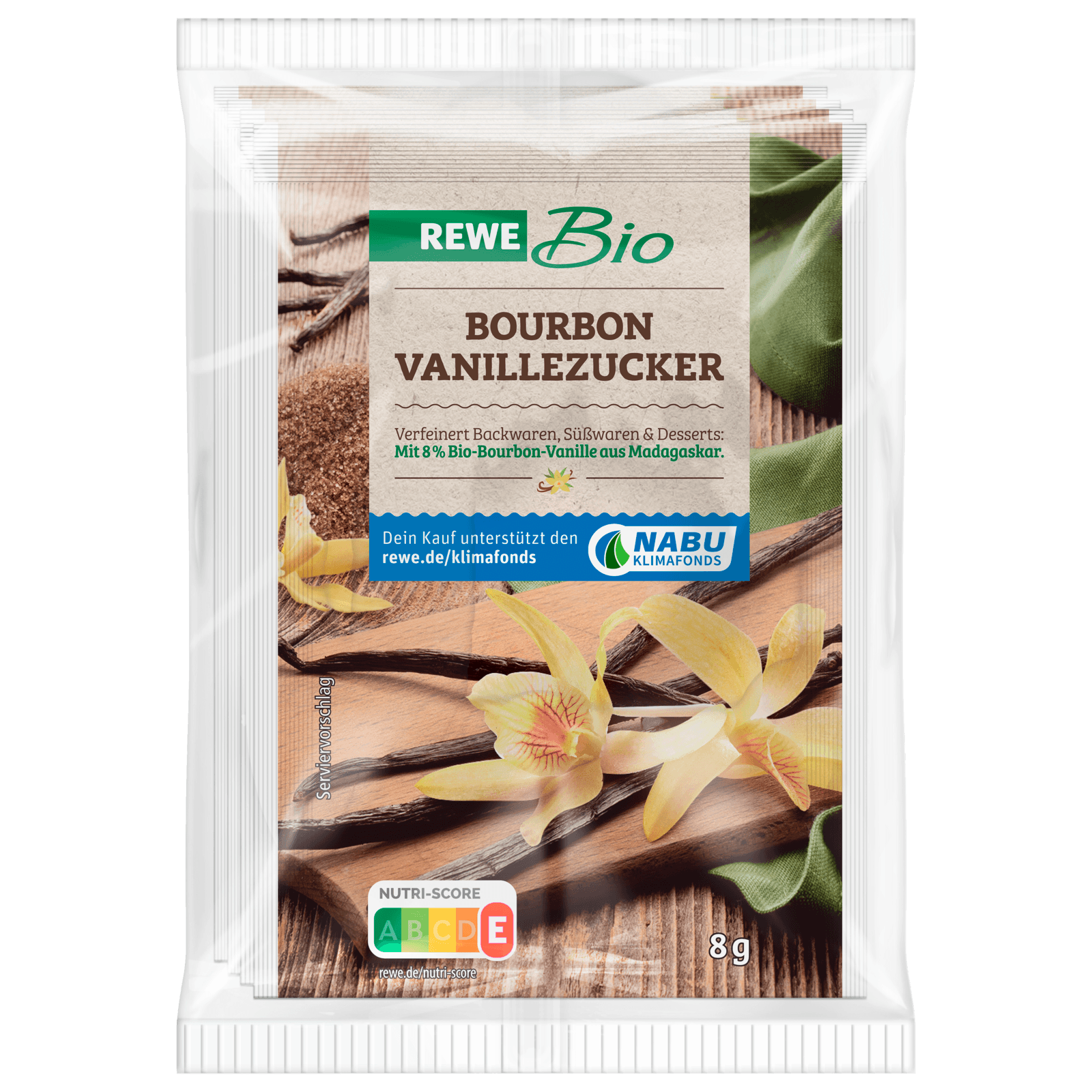 REWE Bio Bourbon Vanille Zucker 8g