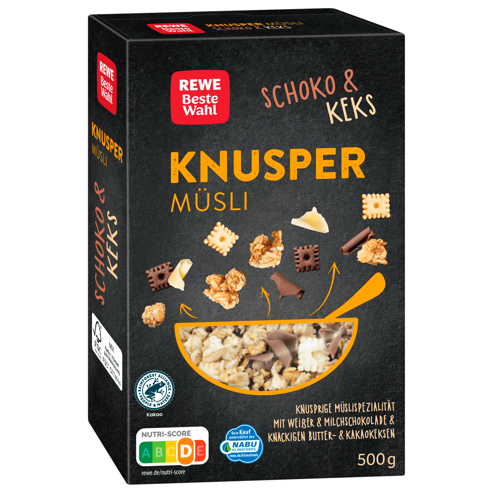 REWE Beste Wahl Knusper Müsli Schoko&amp;Keks 500g bei REWE online bestellen!