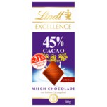Lindt Excellence Schokolade 45% Cacao 80g