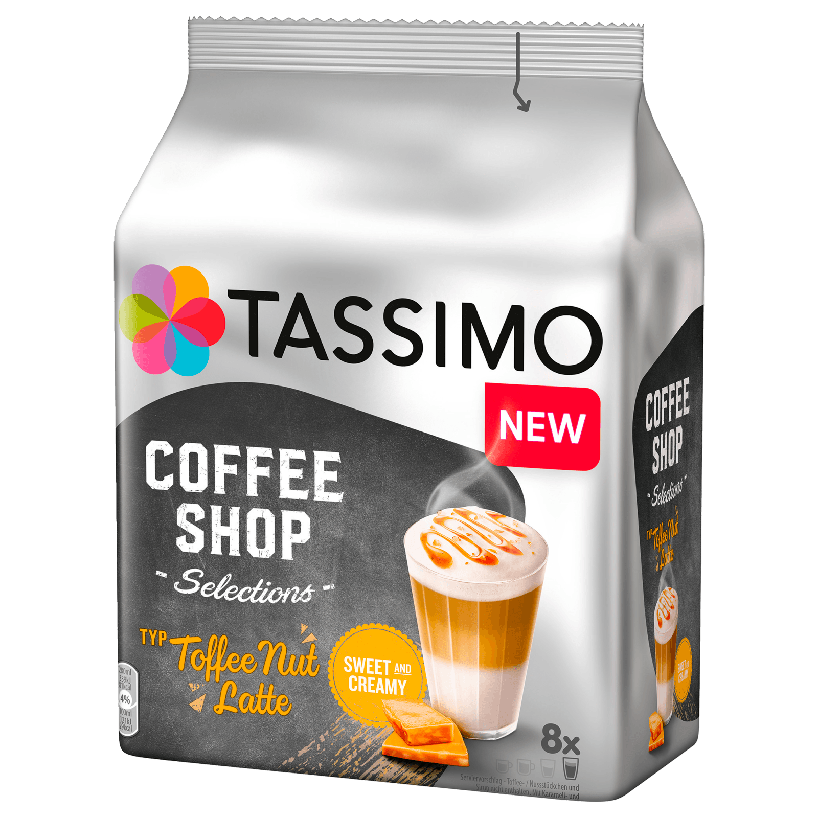 Coffee Shop Selections Toffee Nut Latte - 8 dosettes, TASSIMO