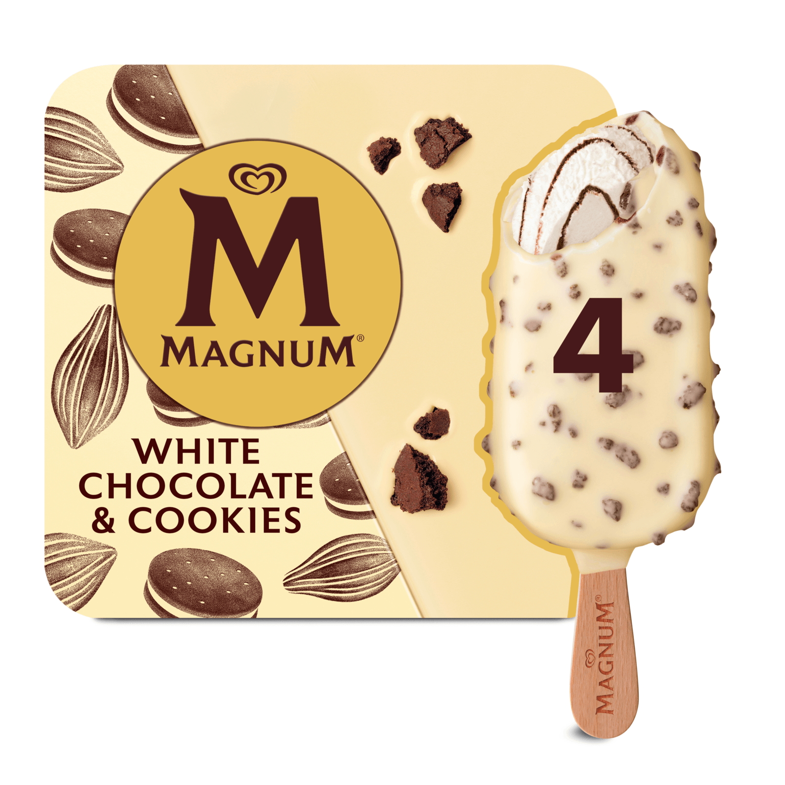 Magnum Eis White Chocolate & Cookies 4x90 ml