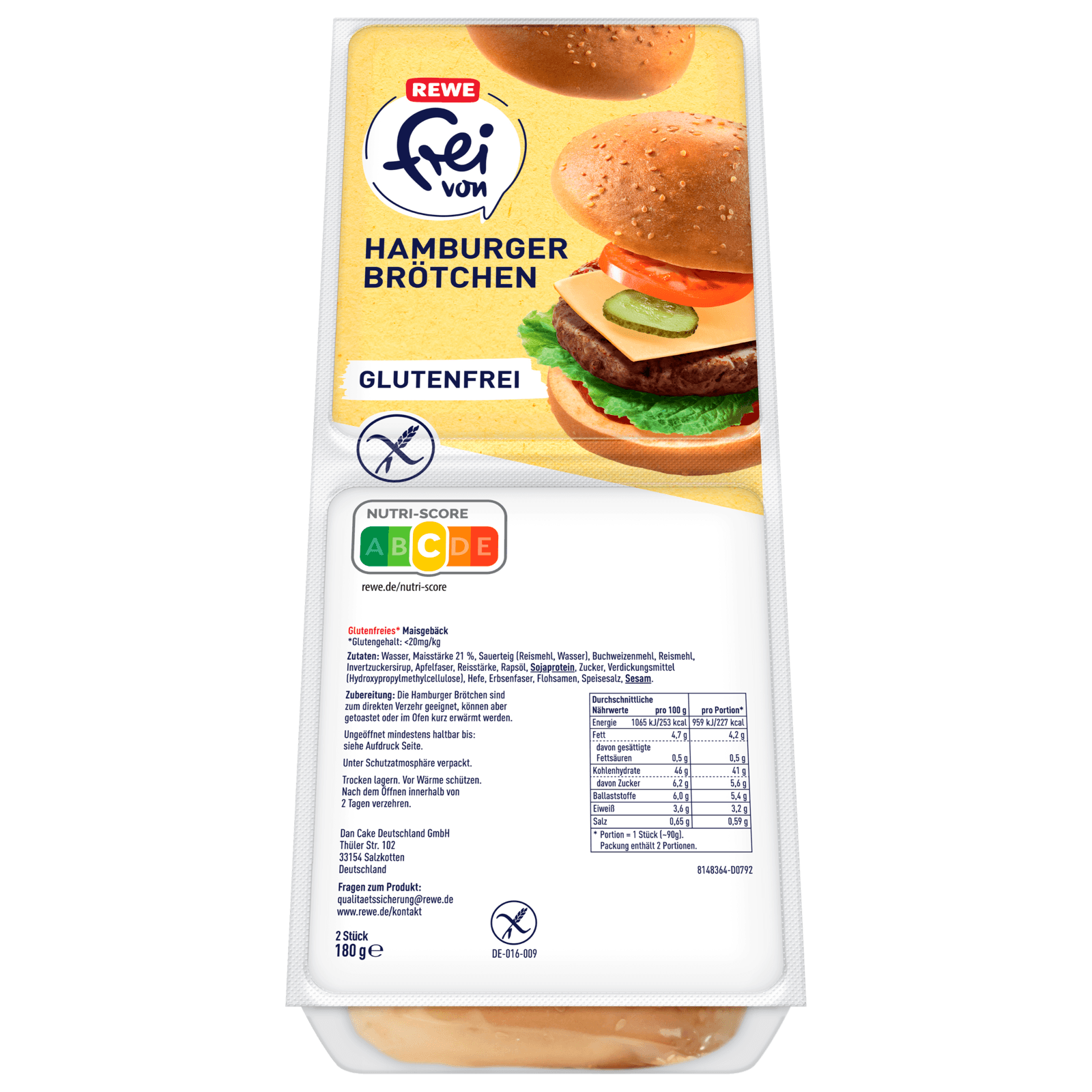 REWE frei von Hamburger Brötchen glutenfrei 180g bei REWE online bestellen!