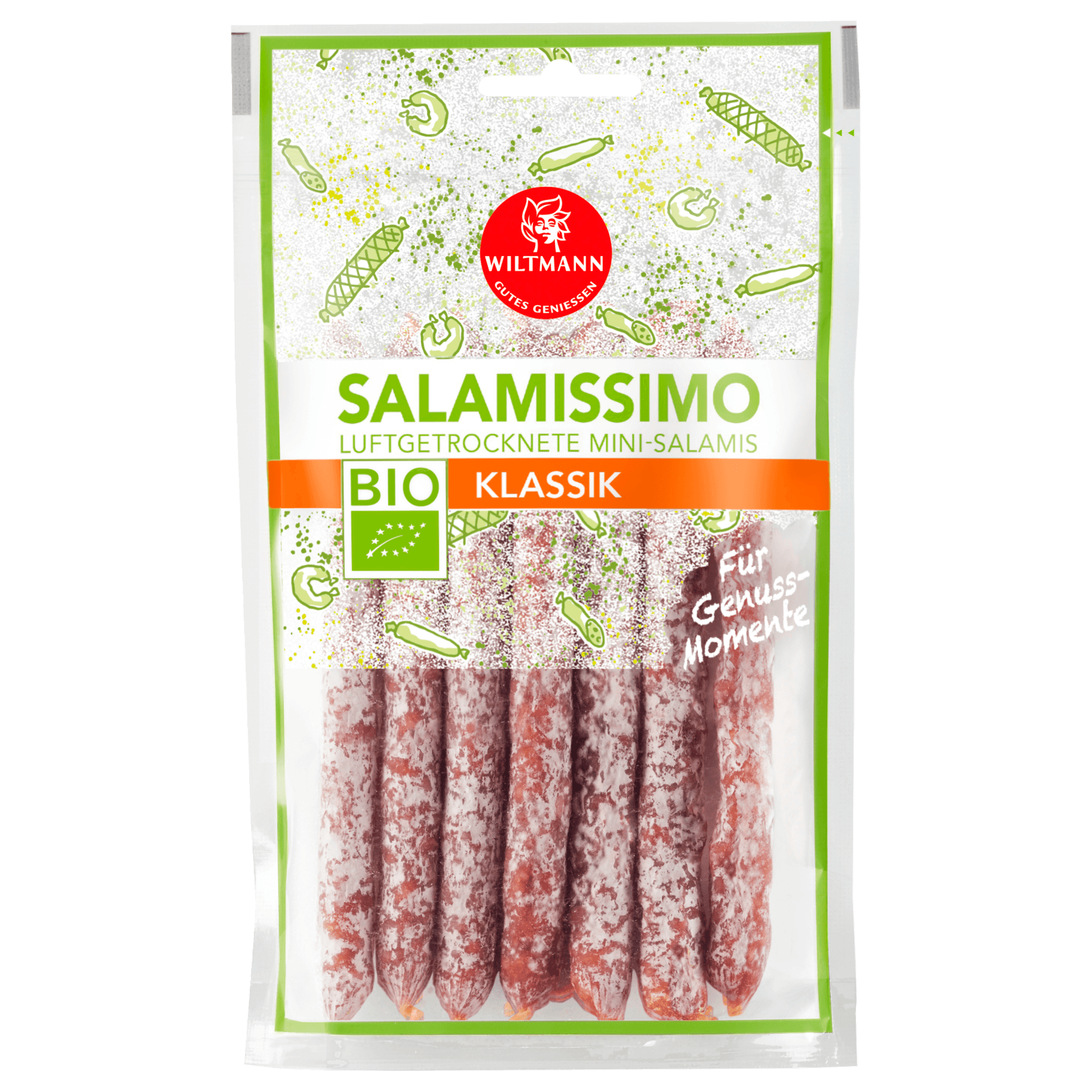 Wiltmann Bio Salamissimo Luftgetrocknete Mini Salamis Klassik 70g Bei