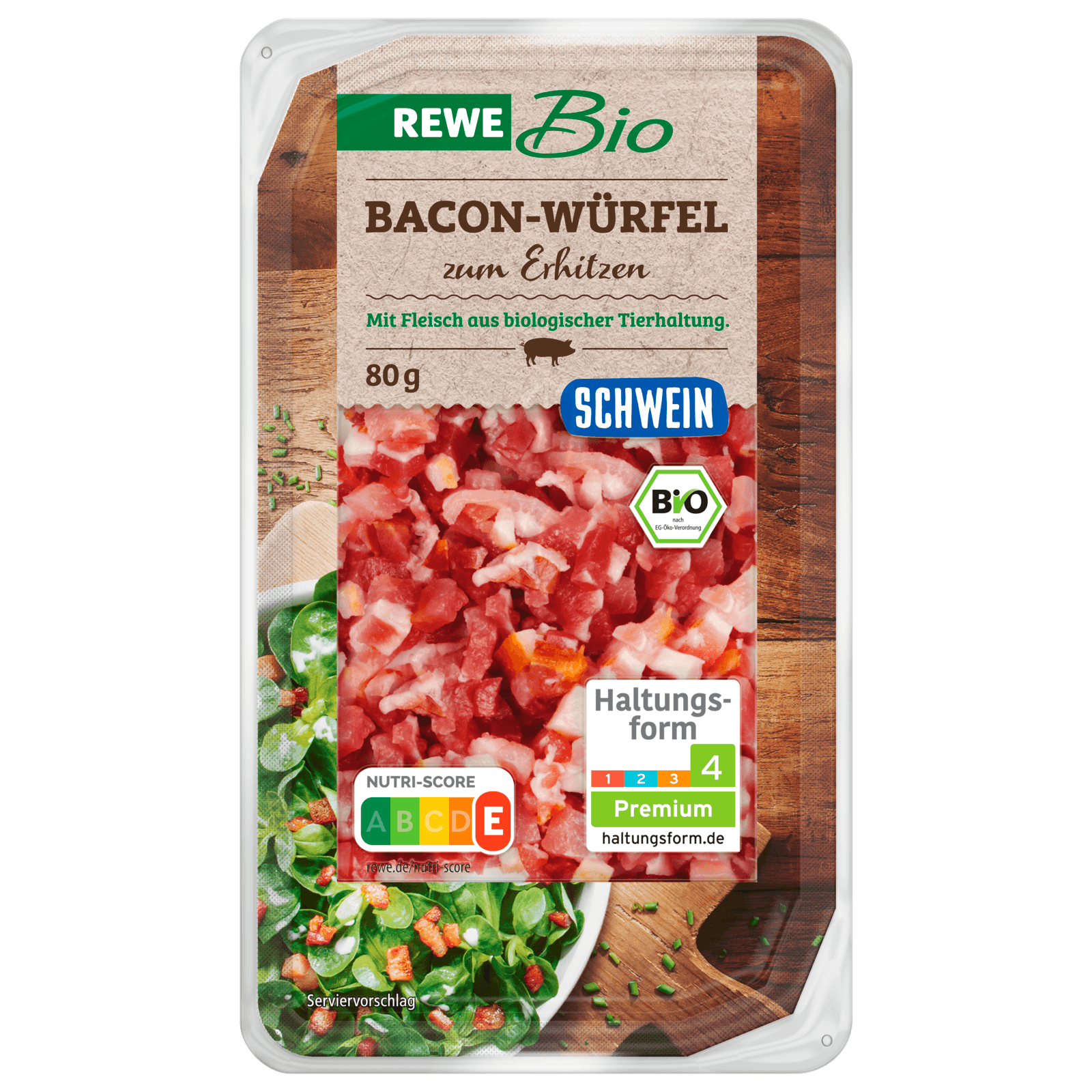 REWE Bio Bacon-Würfel Schwein 80g