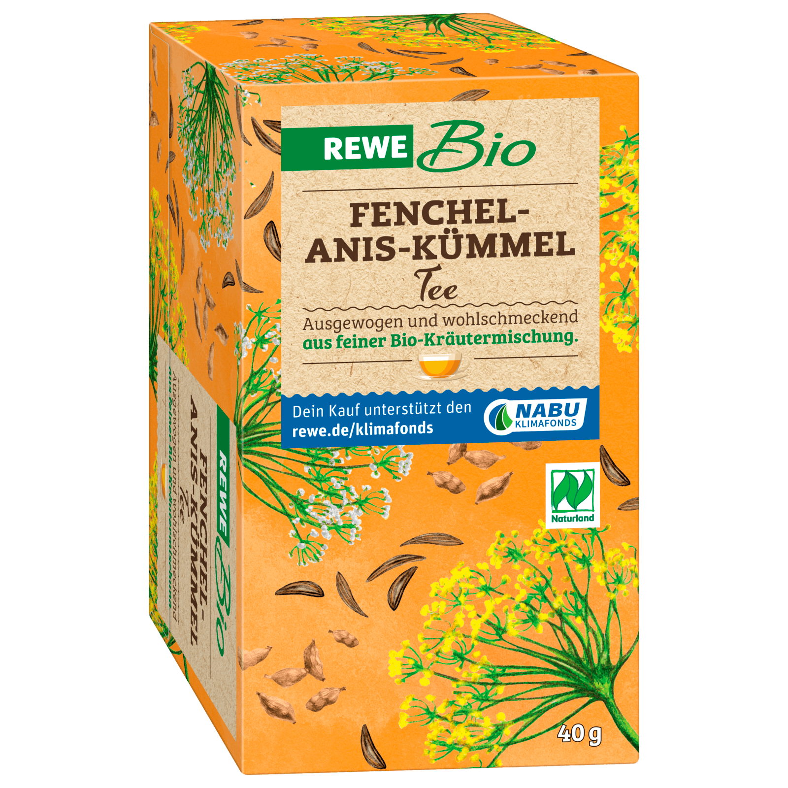 REWE Bio Fenchel-Anis-Kümmel Tee 40g