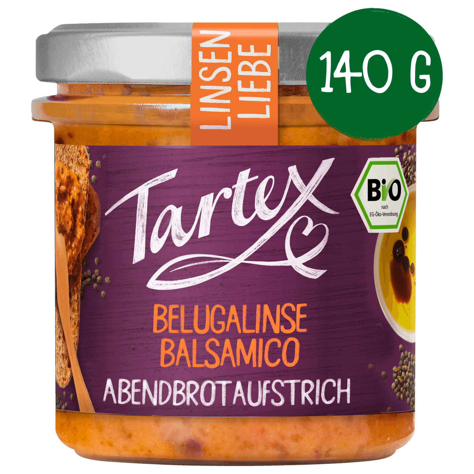 Tartex Bio Brotaufstrich Belugalinse Balsamico vegan 140g