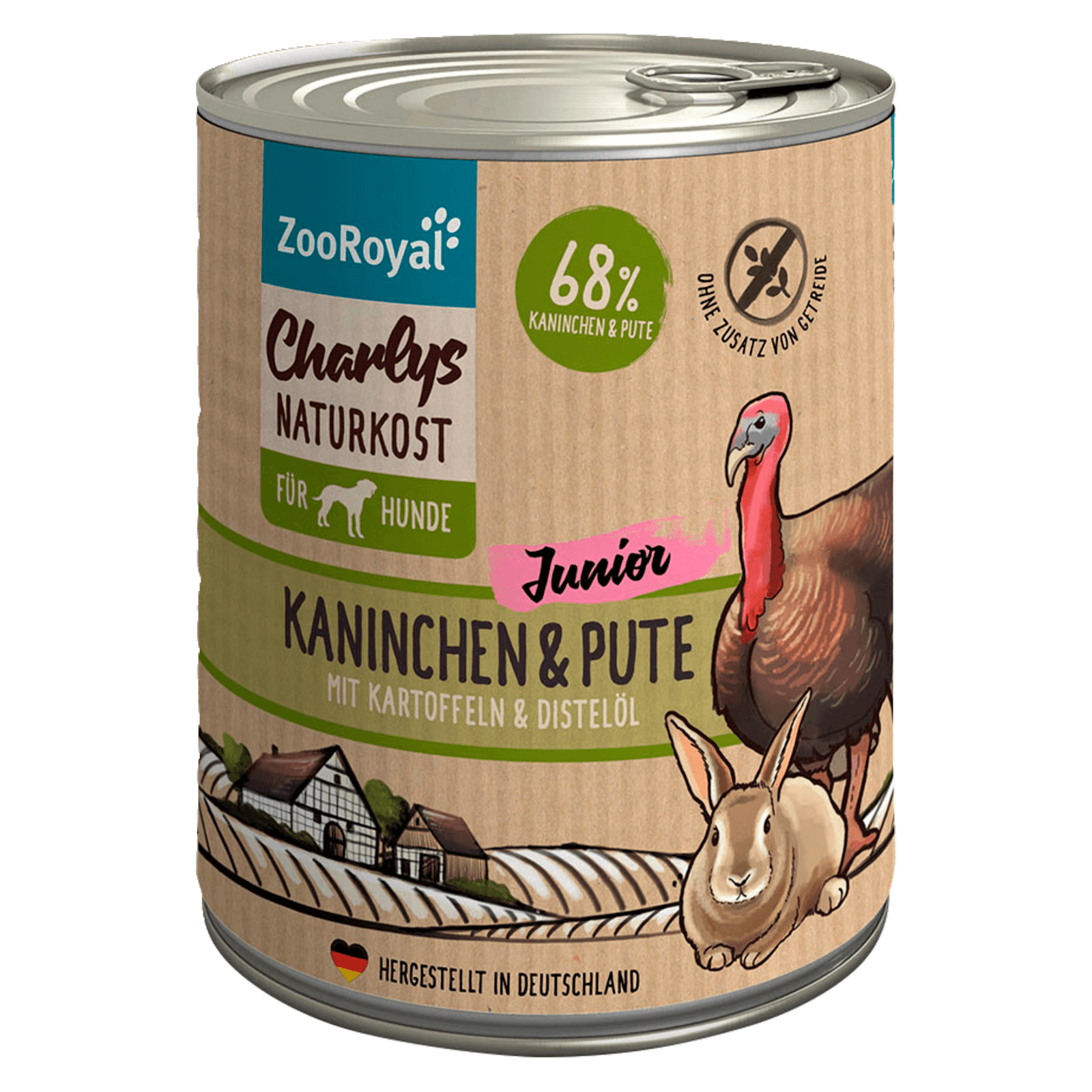 ZooRoyal Charlys Naturkost Junior Kanninchen & Pute 800g