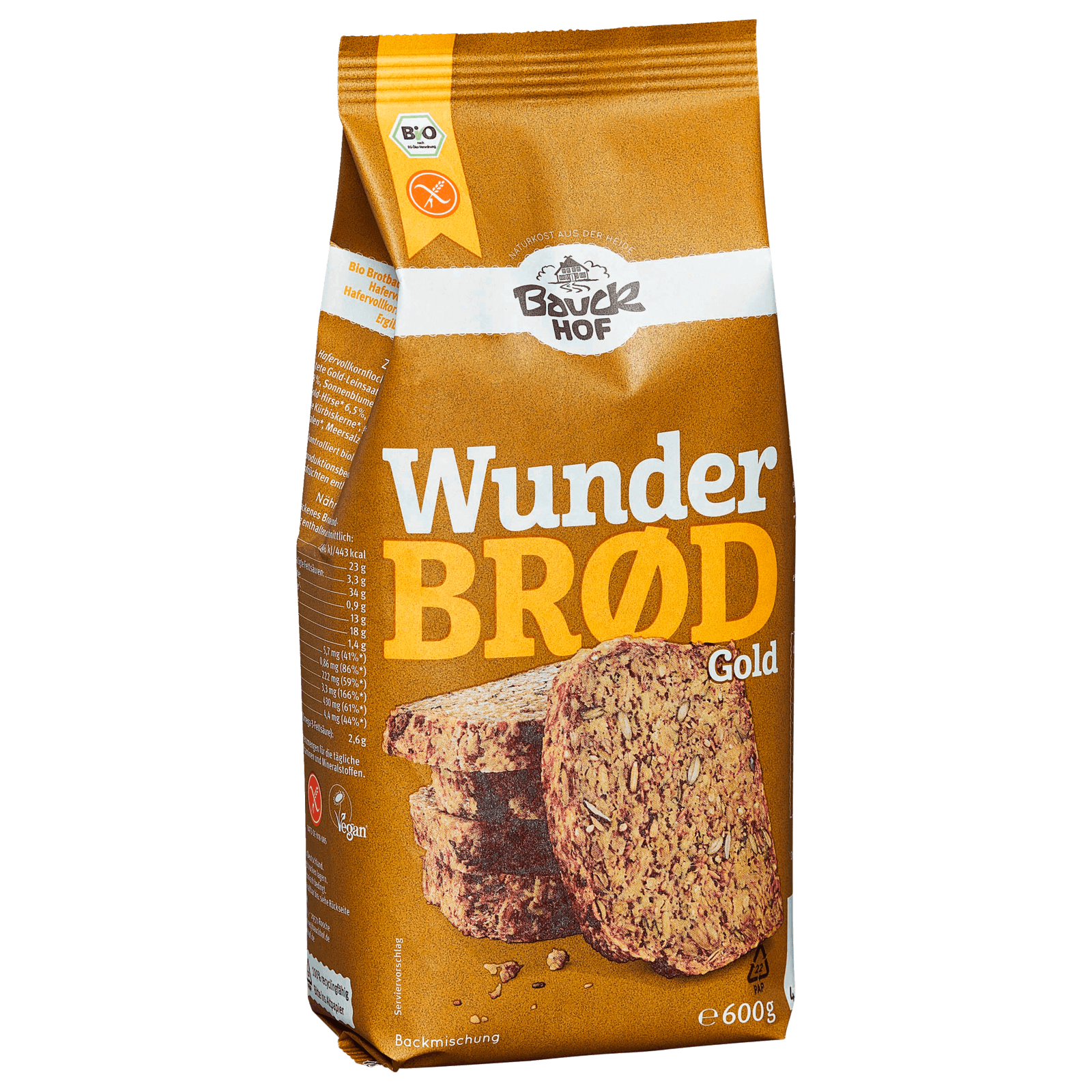 Bauckhof Bio Wunder Brød Gold glutenfrei 600g