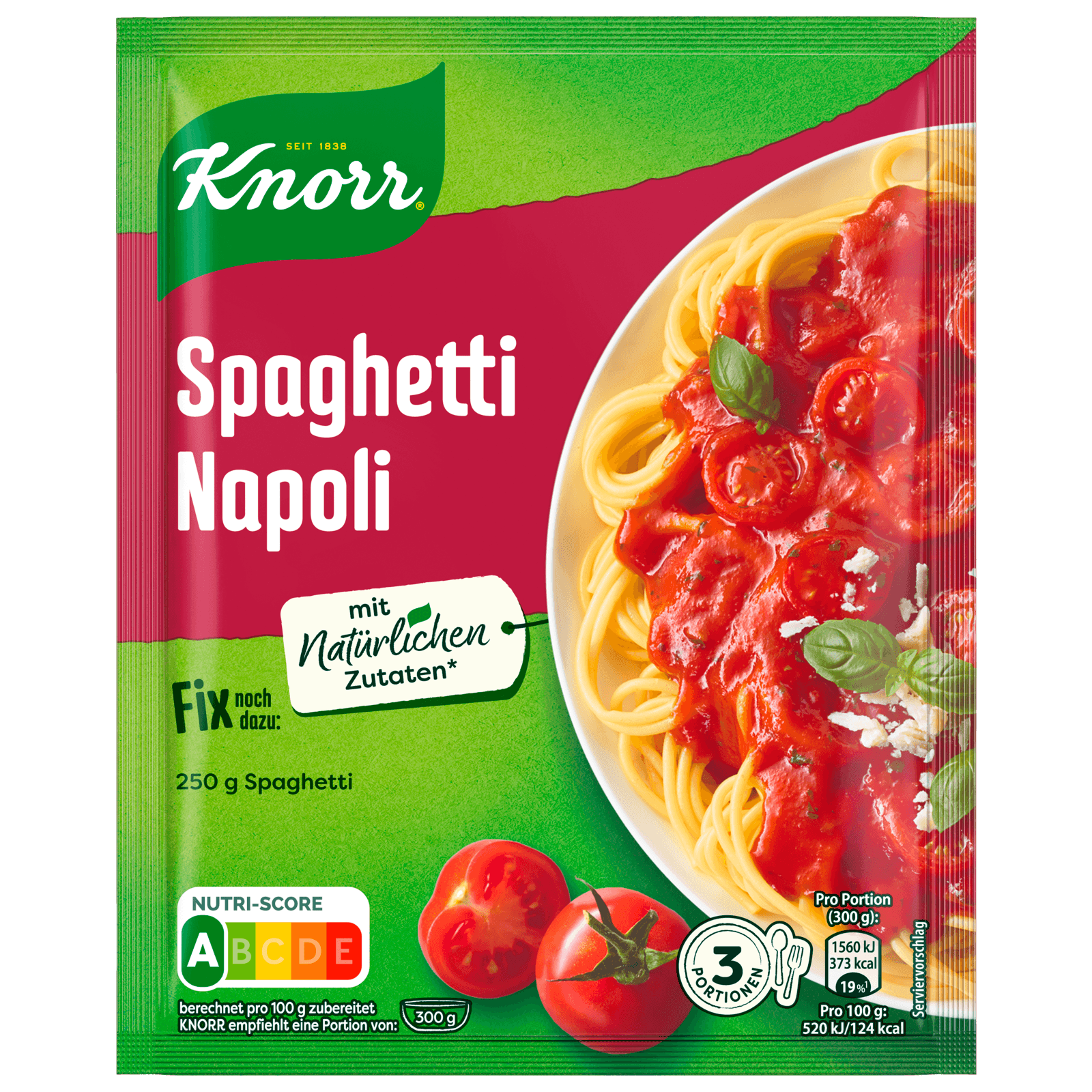 Knorr Fix Spaghetti Napoli für 3 Portionen