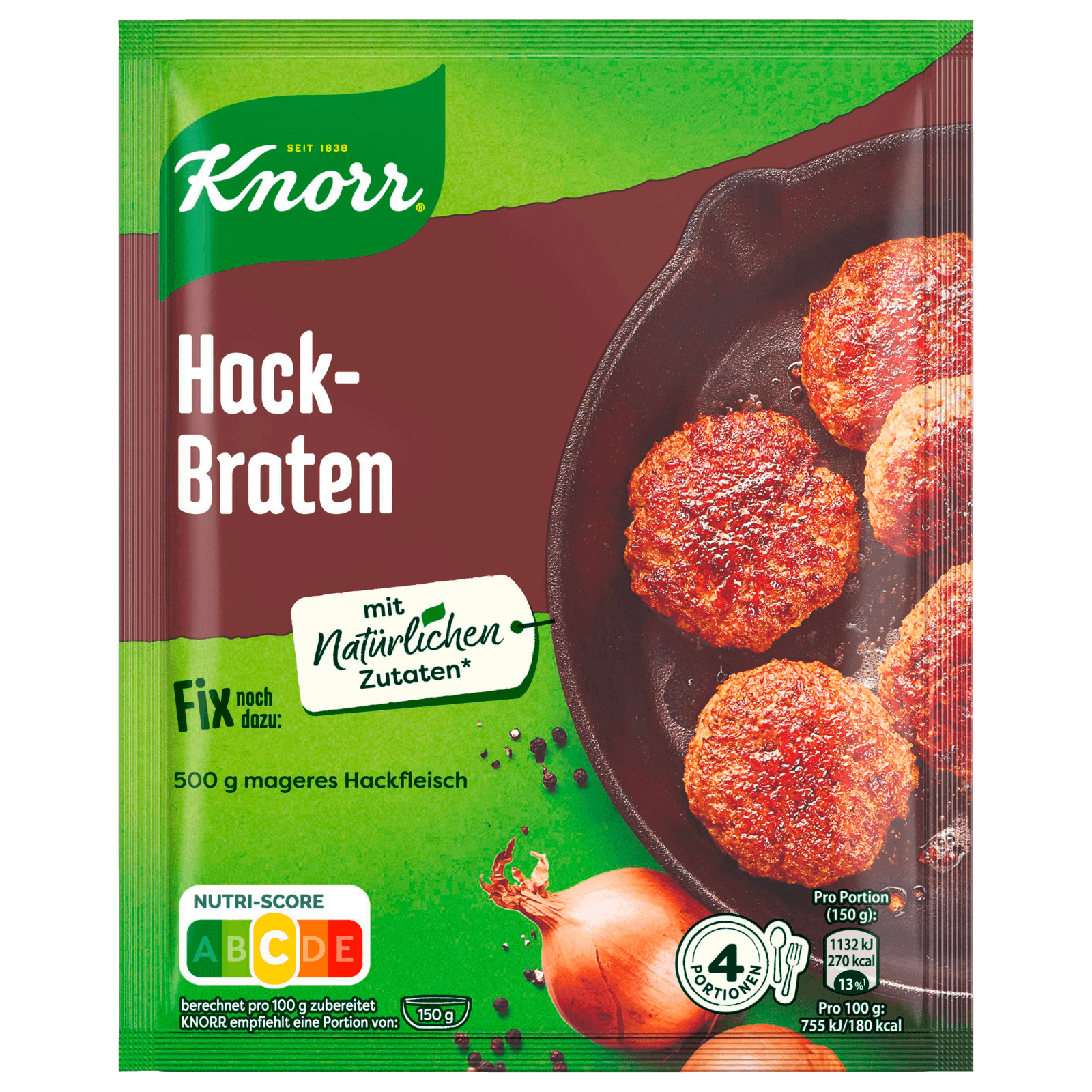 Knorr Fix Hackbraten für 4 Portionen