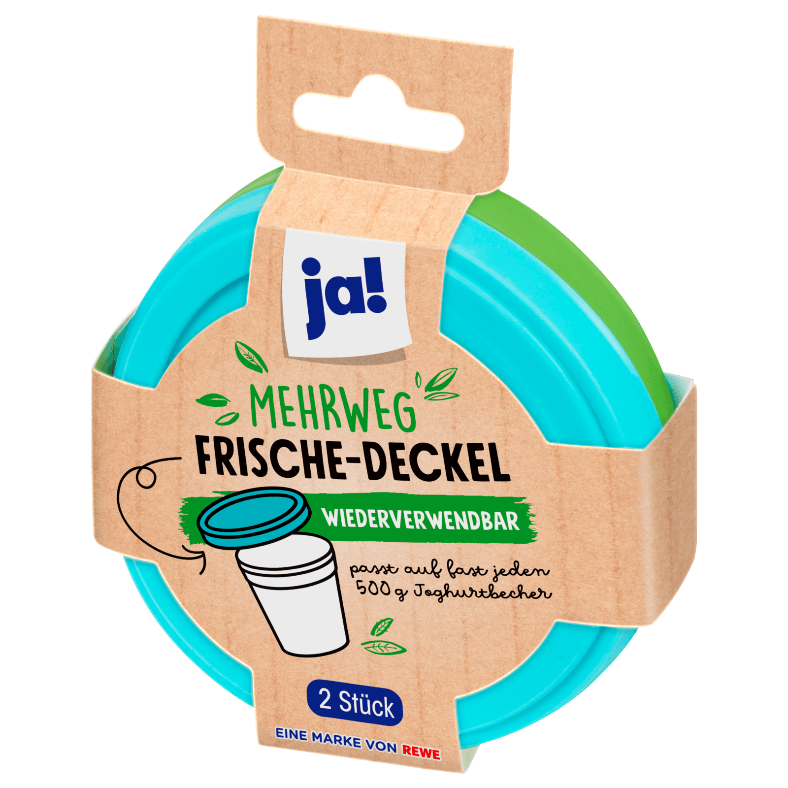 ja! Mehrweg Frische-Deckel für 500g Becher 2 Stück