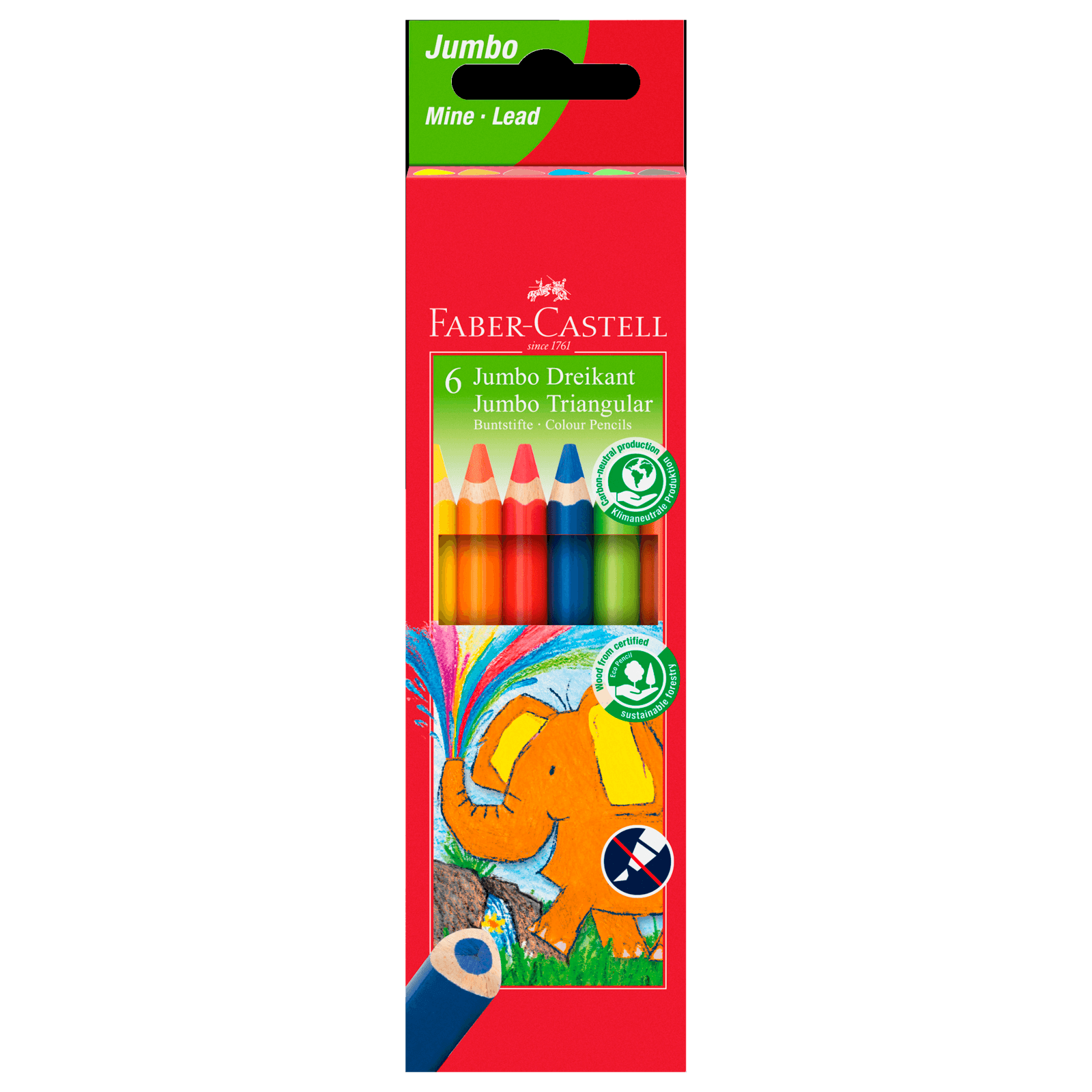 Faber-Castell Jumbo Dreikant Buntstifte 6 Stück