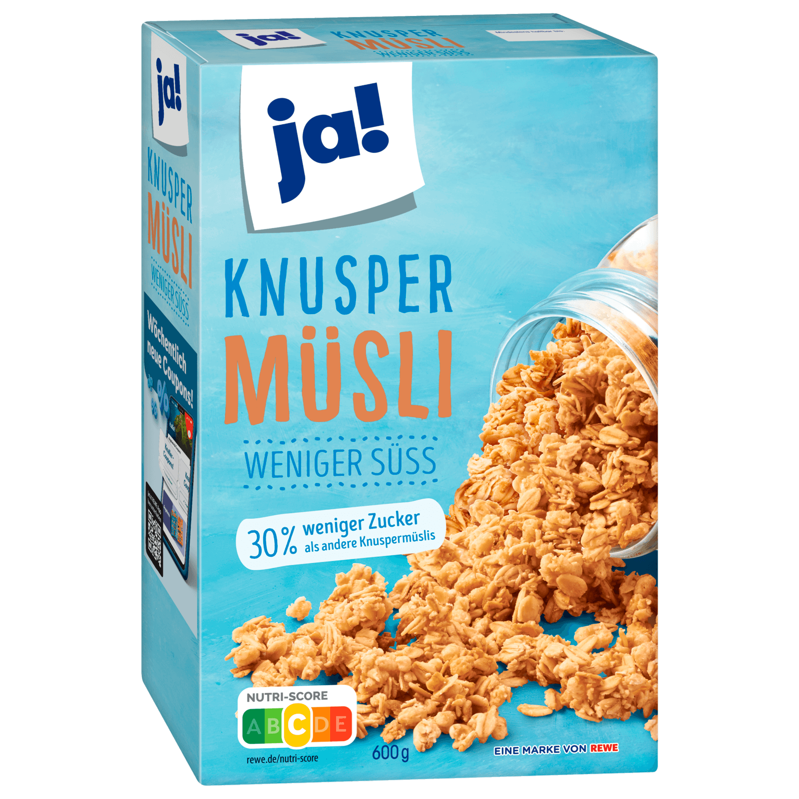 ja! Knusper Müsli weniger süss 600g bei REWE online bestellen!