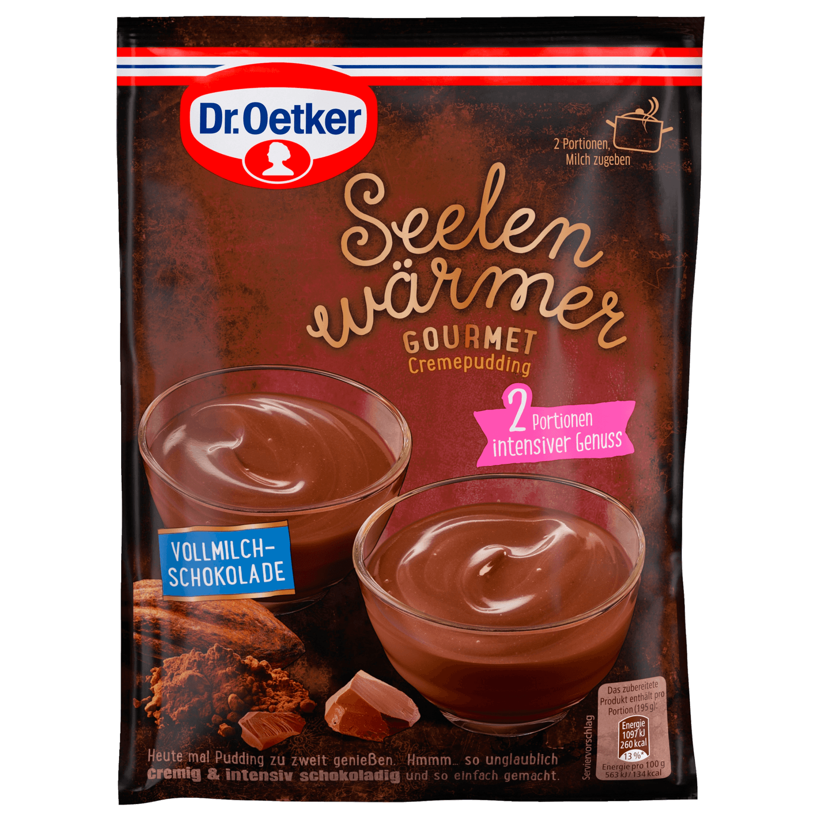 Dr. Oetker Seelenwärmer Gourmet Pudding Schokolade Vollmilch 90g bei ...