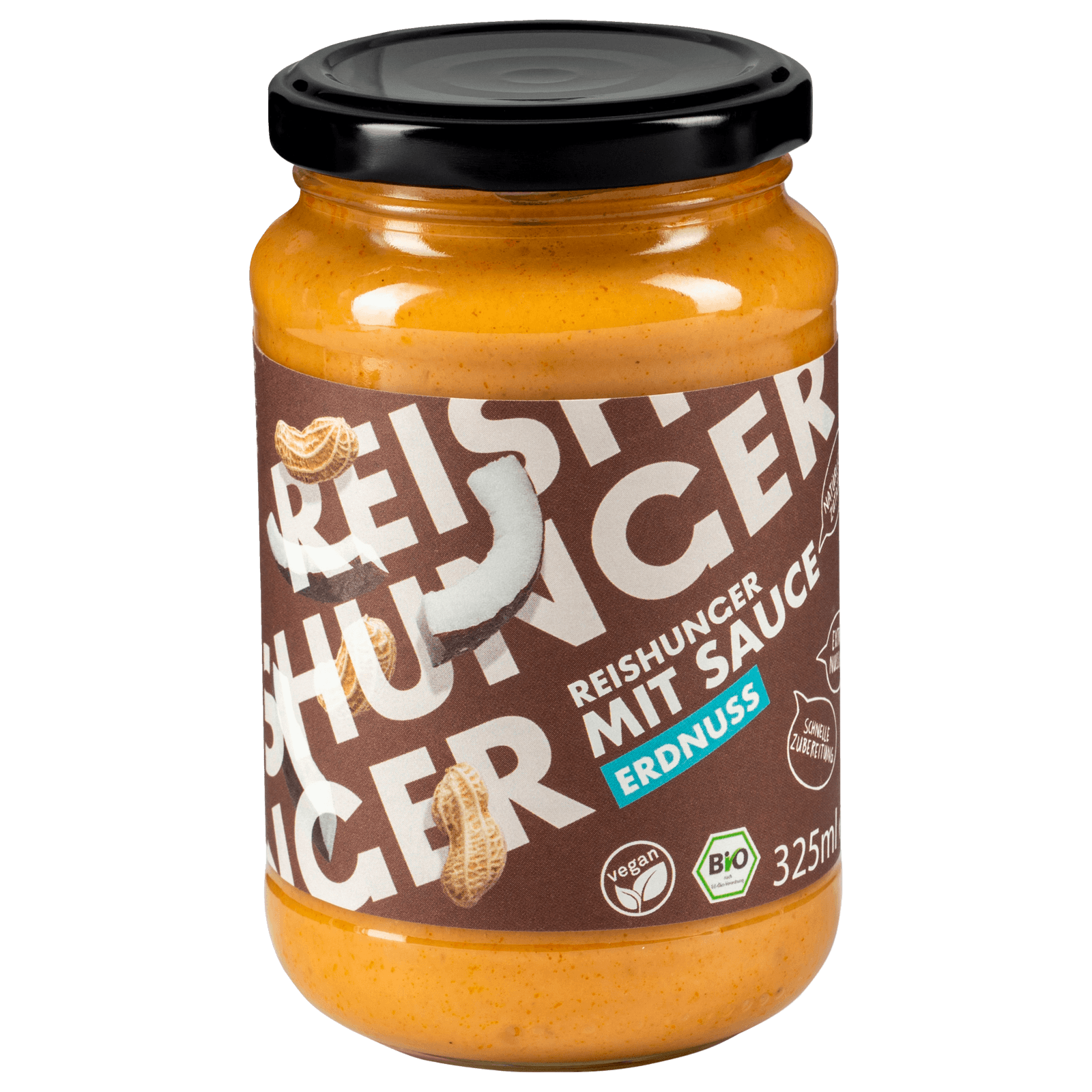 Reishunger mit Sauce Bio Erdnuss-Sauce vegan 325ml