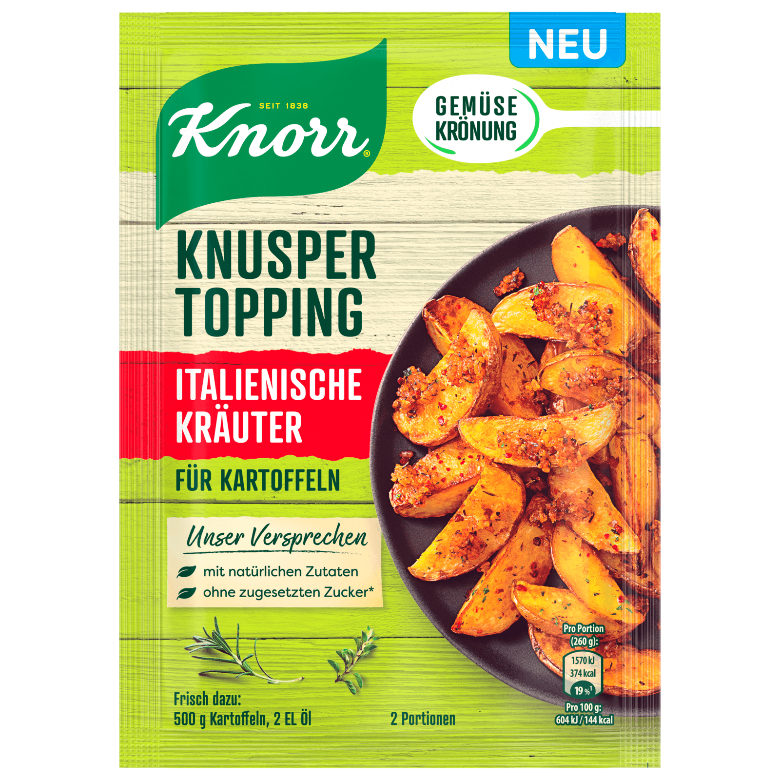 Knorr Gemüsekrönung Knusper Topping Italienische Kräuter 40g