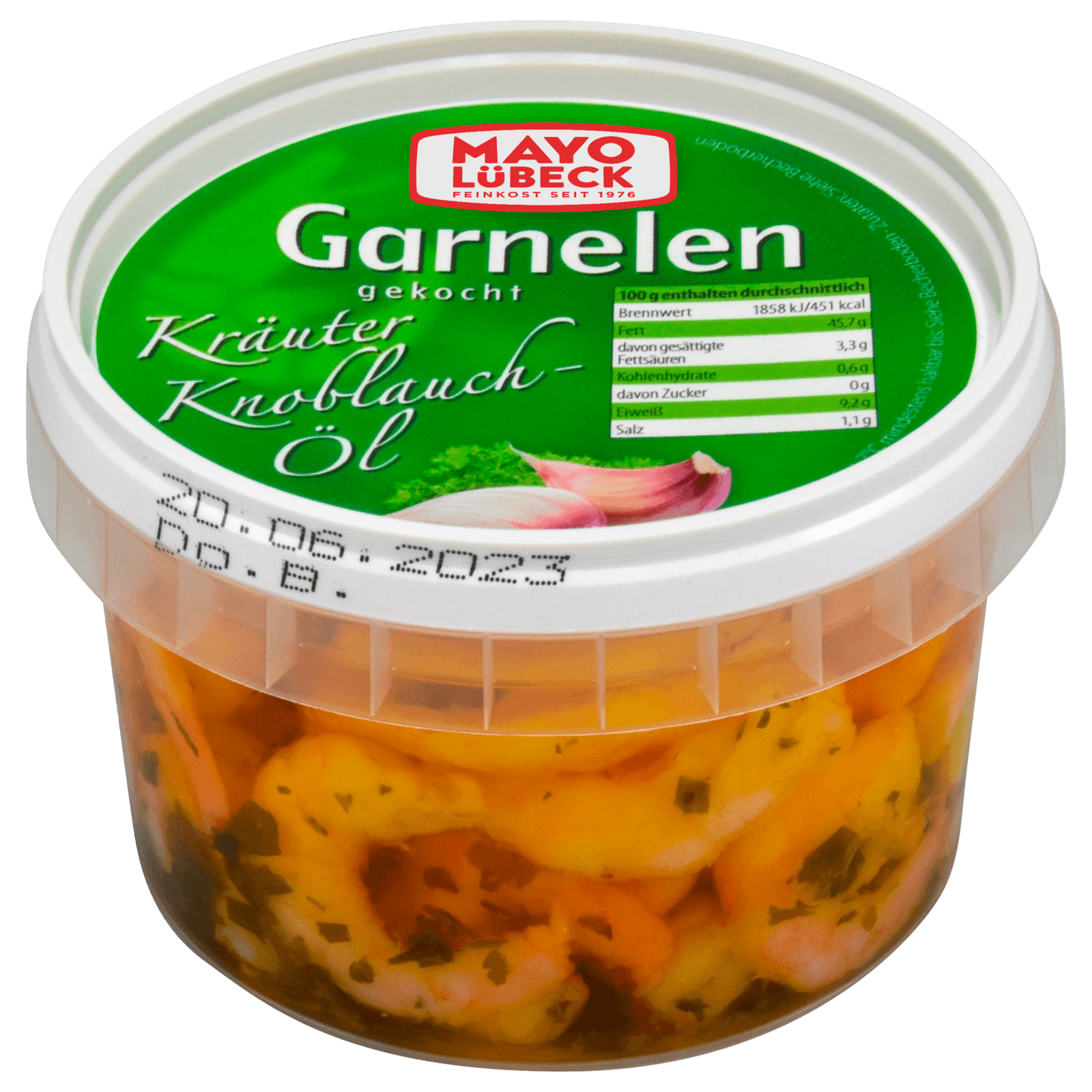 Mayo Feinkost Garnelen in Kräuter Knoblauch Öl 200g bei REWE online ...