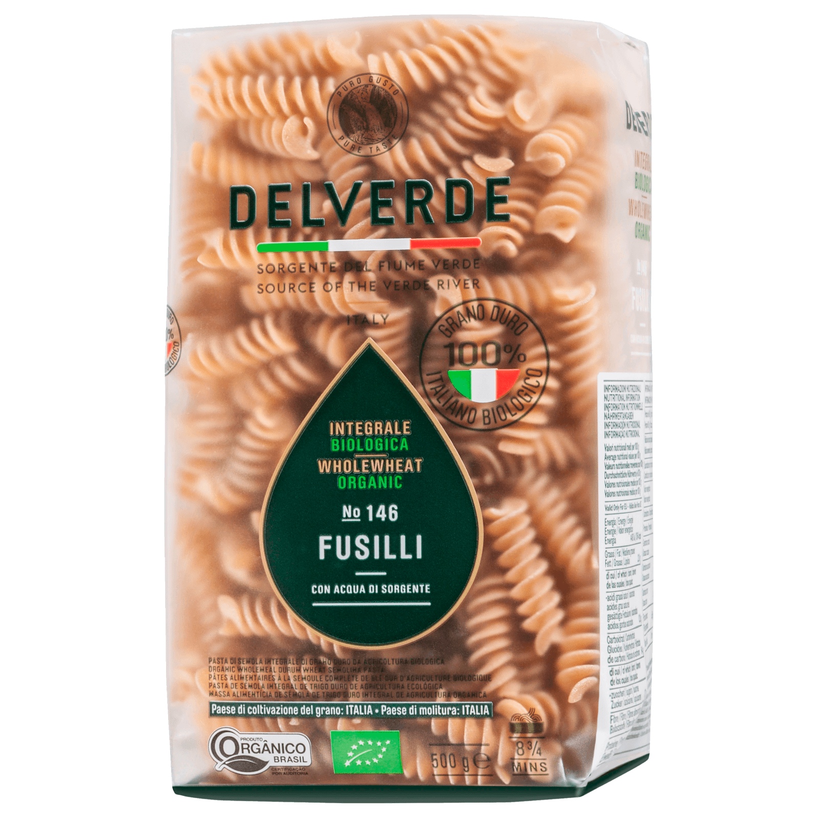 Delverde Bio Vollkorn Fusilli 500g