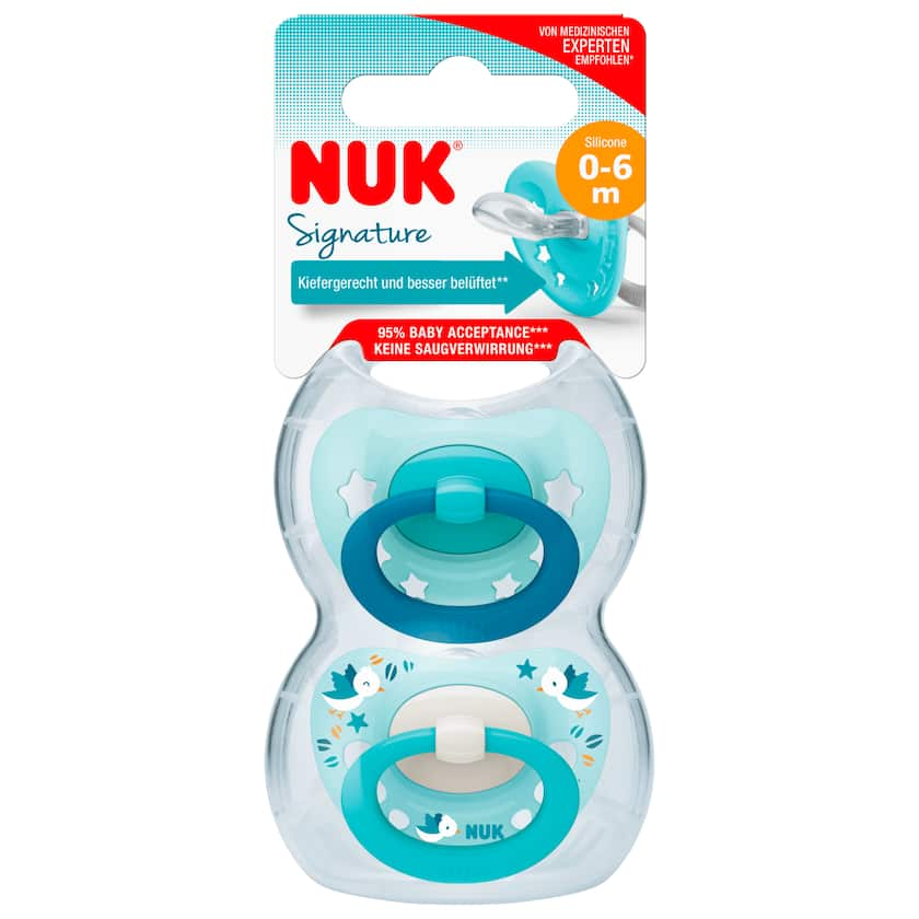 Nuk Signature Schnuller Silicone 0-6 Monate 2 Stück