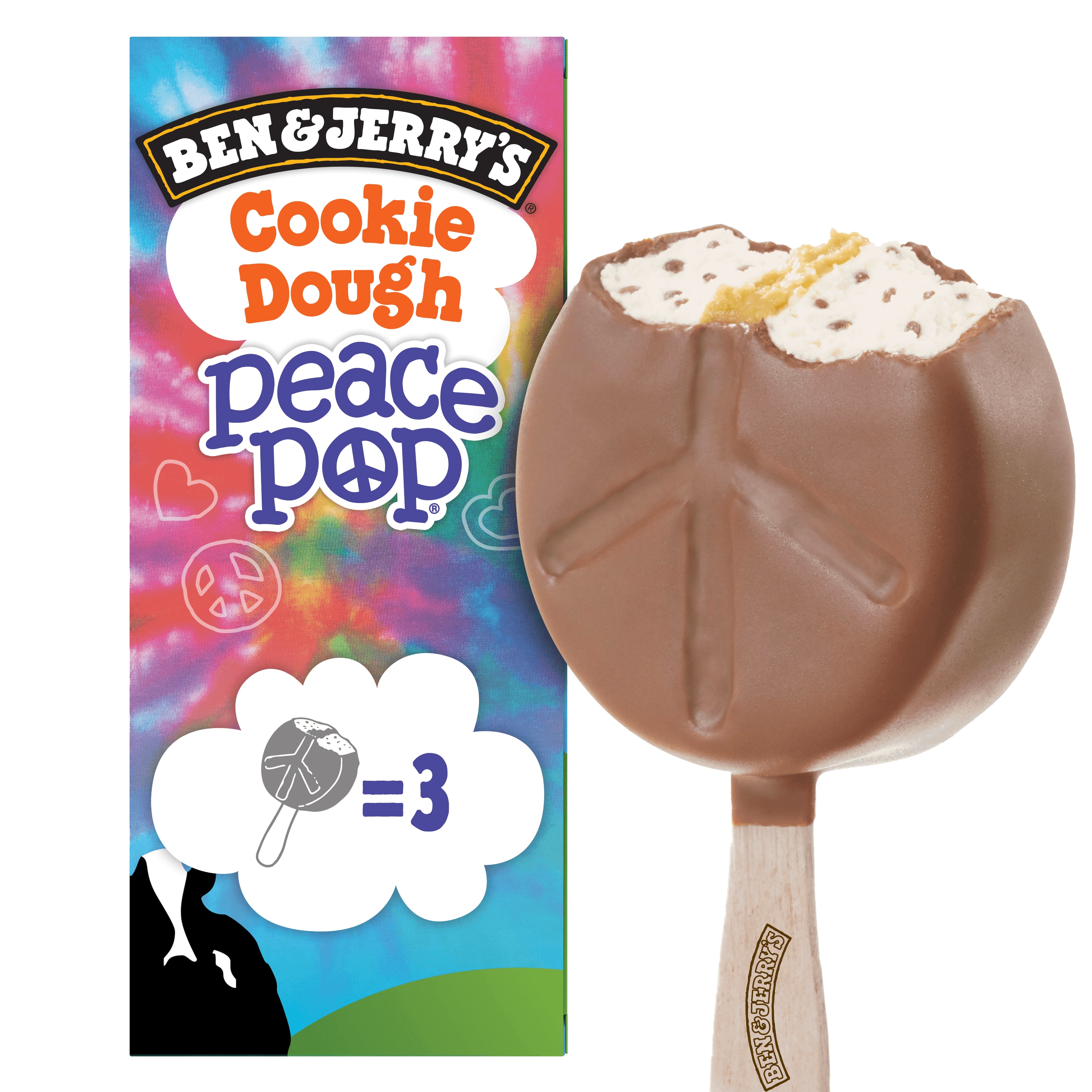 Ben & Jerry's Cookie Dough Peace Pops Eis 20x20ml bei REWE online ...