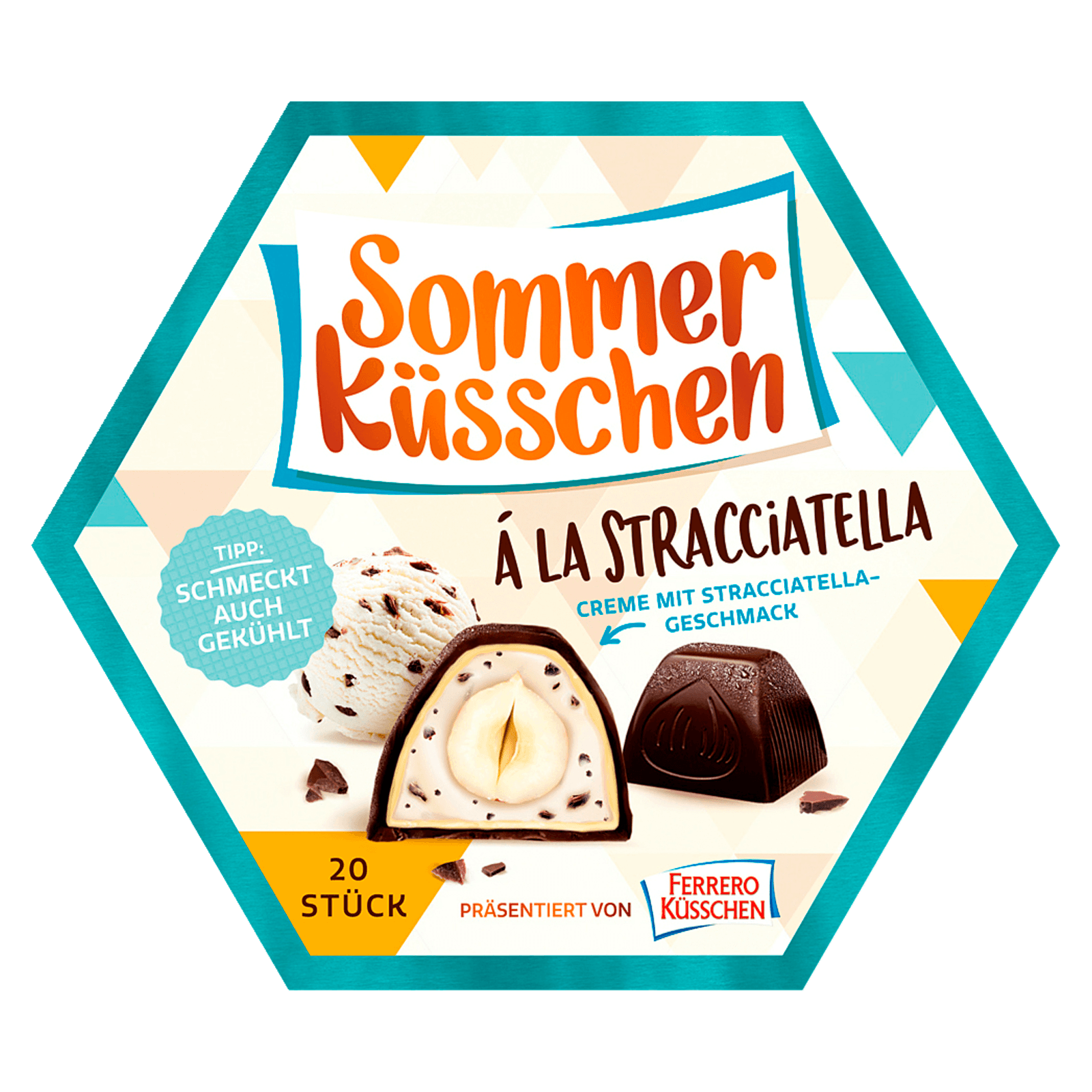 Ferrero Küsschen Stracciatella mit Verpackung Stock Photo