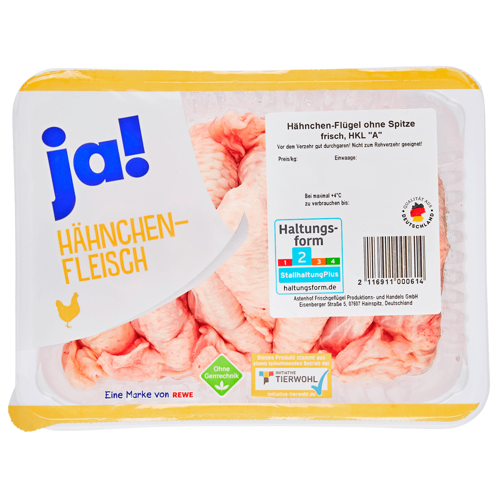 ja! Hähnchen Flügel ohne Spitze 480g