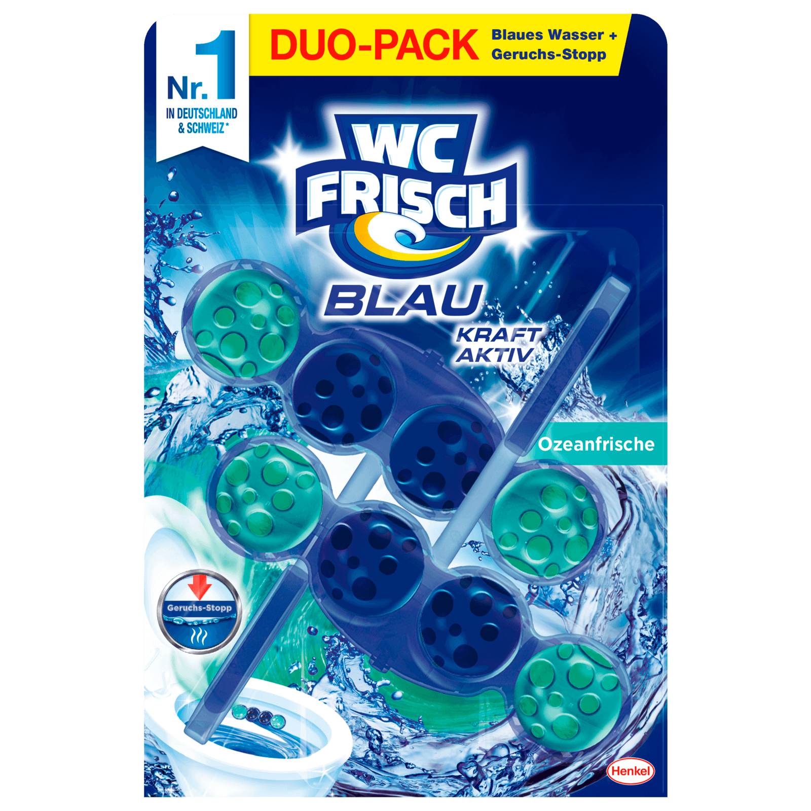 WC Frisch Kraft-Aktiv Blau Ozeanfrische Duo-Pack 100g bei REWE online  bestellen!
