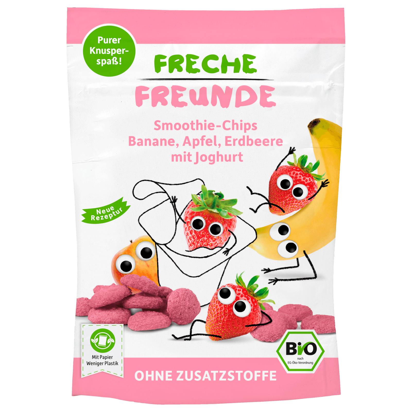 Freche Freunde Bio Smoothie-Chips Banane, Apfel, Erdbeere mit Joghurt 16g