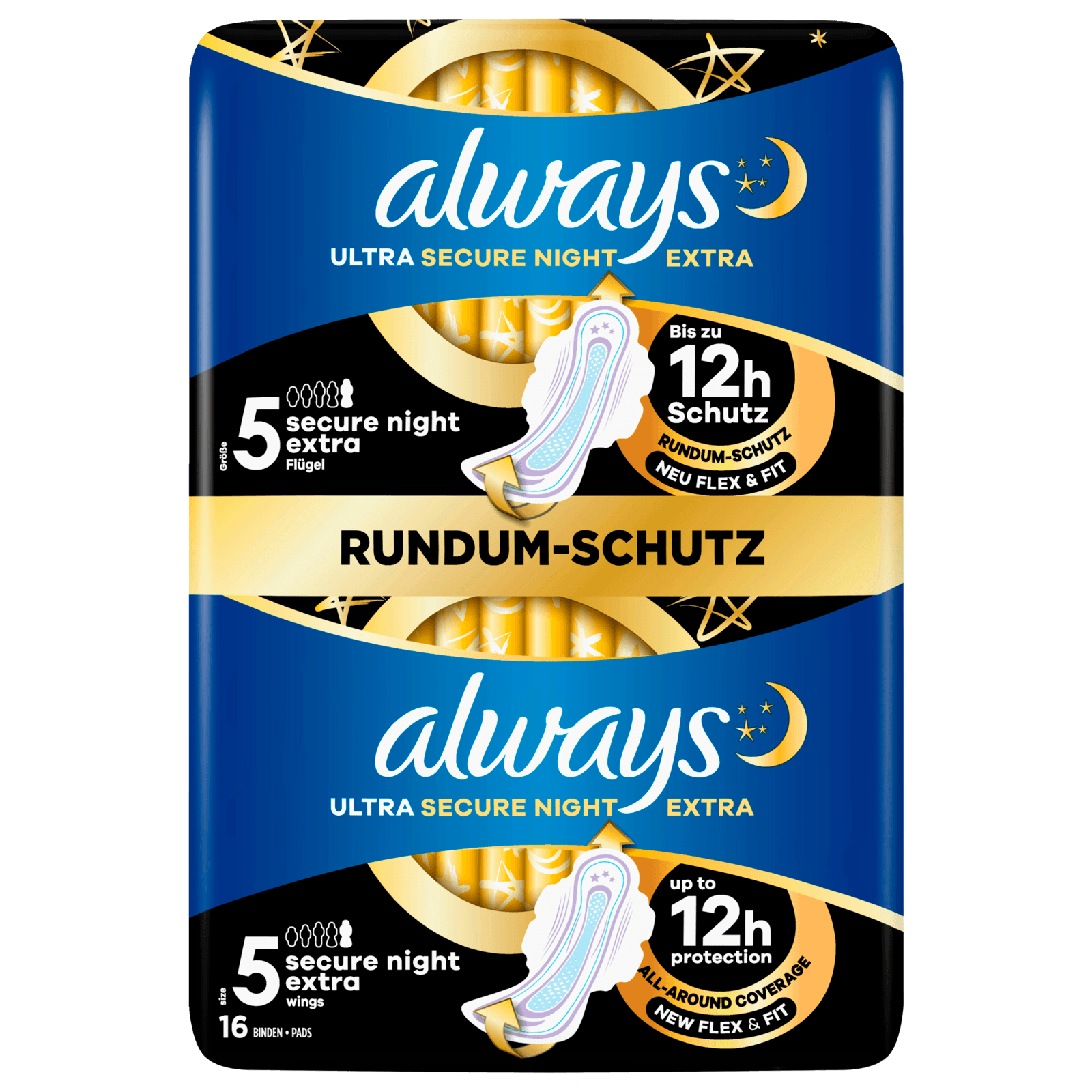 Always Ultra Secure Night Extra Rundum-Schutz Größe 5 16 Stück