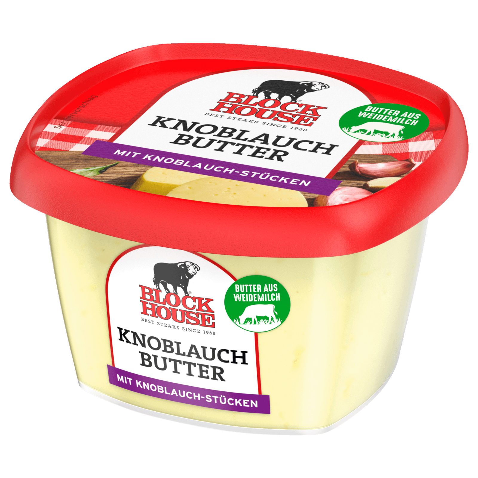 Block House Knoblauch Butter mit Knoblauch-Stücken 150g bei REWE online ...