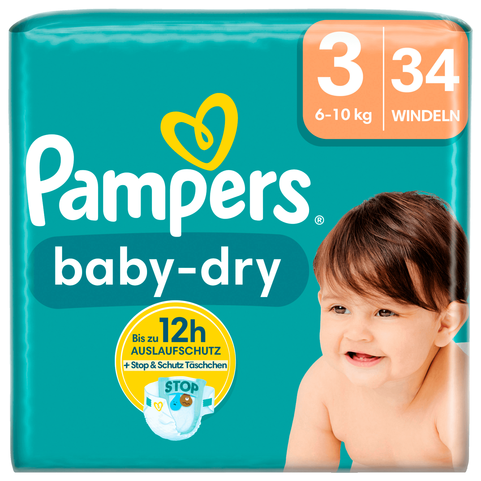 Pampers Baby-Dry Windeln Gr.3 6-10kg 34 Stück