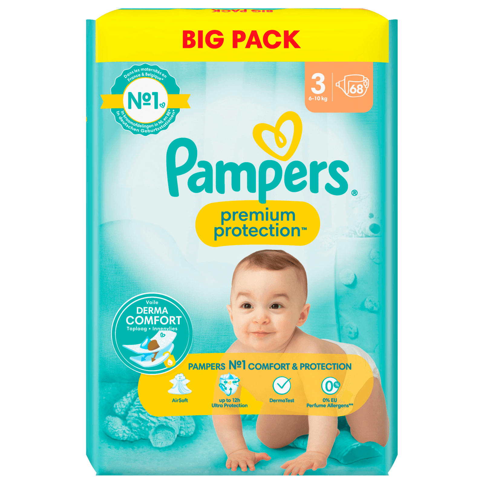 Pampers Premium Protection Windeln Gr.3 6-10kg Big Pack 68 Stück