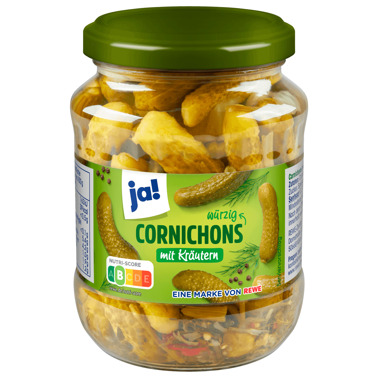 ja! Cornichons mit Kräutern 190g