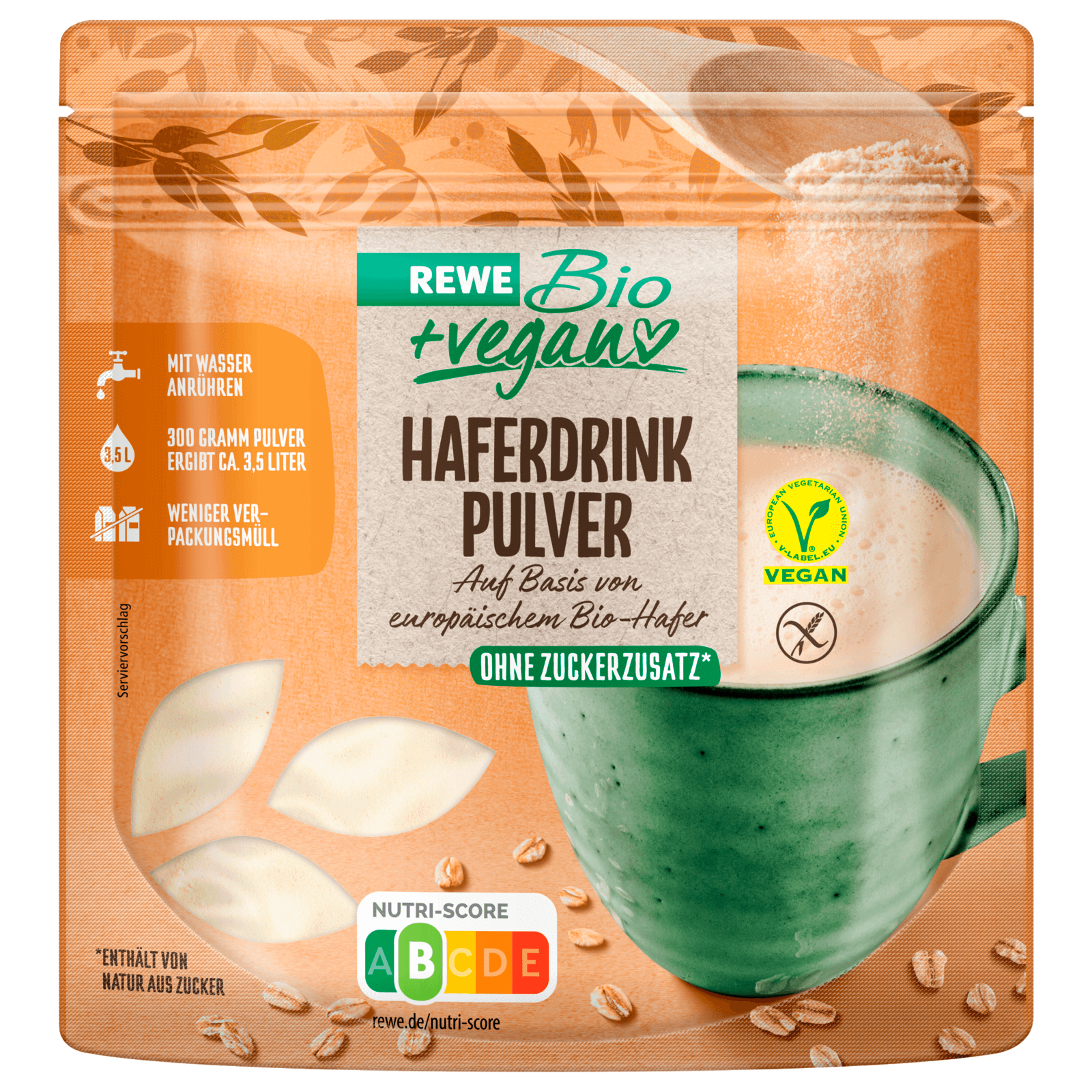 REWE Bio + vegan Haferdrink Pulver glutenfrei 300g