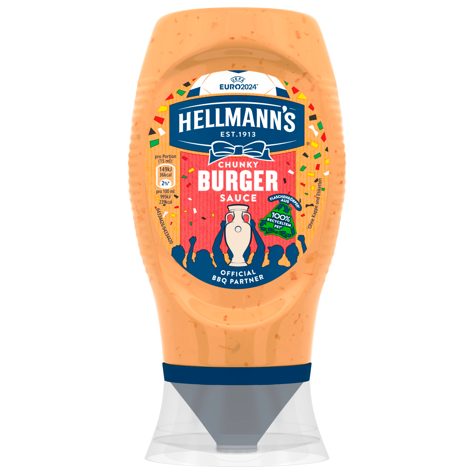 Hellmann's Chunky Burger Sauce Squeezy Bottle 250ml (8 Pack)