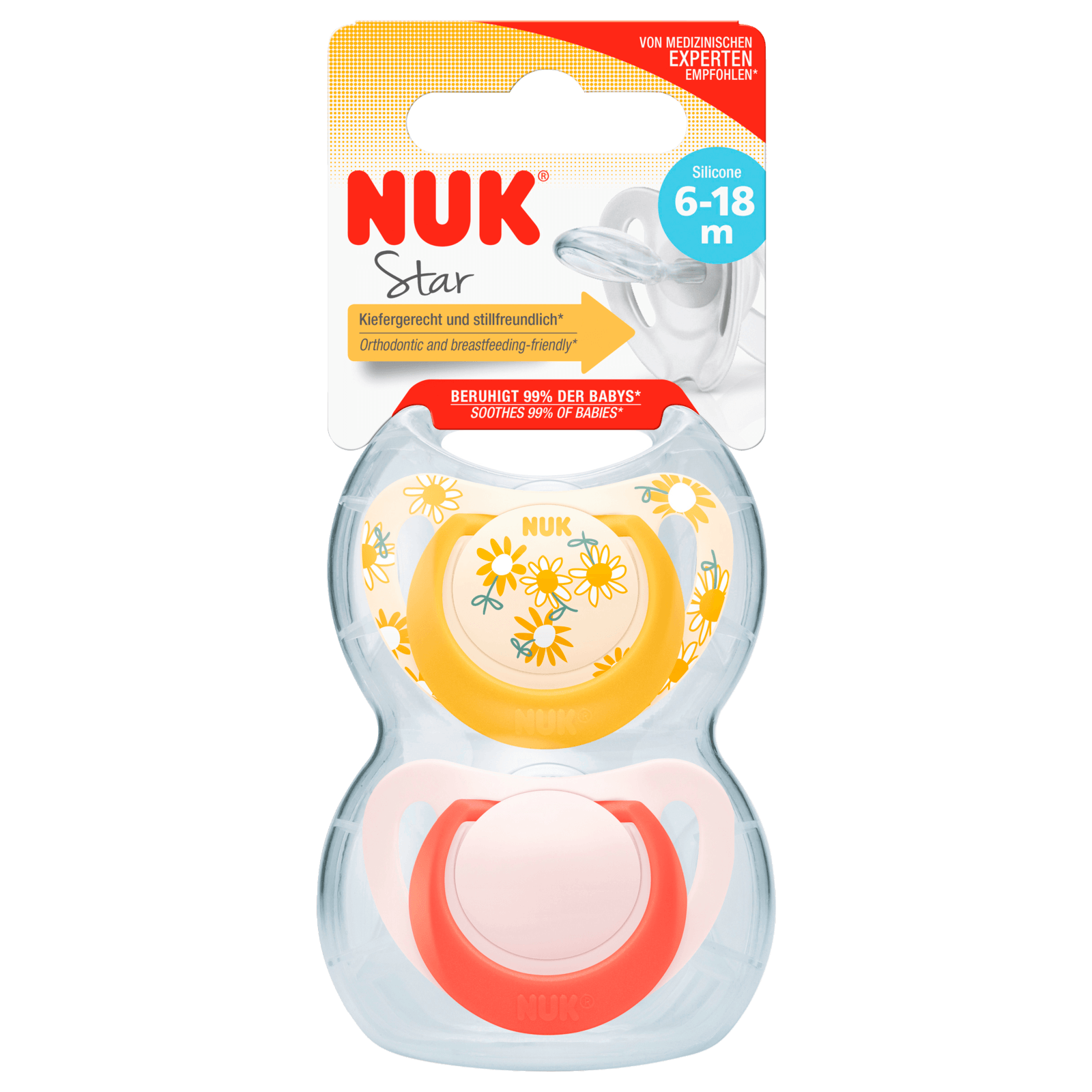 Nuk Star Silikon Sauger 6-18 M 2 Stück