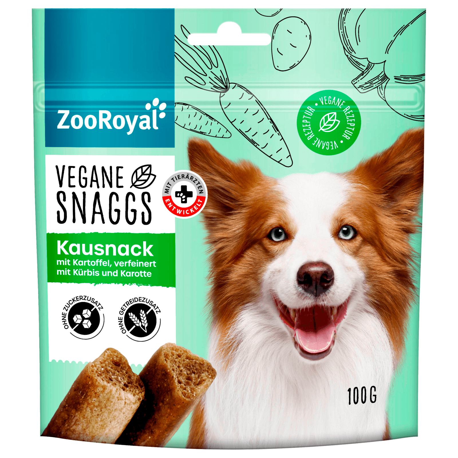 ZooRoyal Vegane Snaggs Kausnack Kartoffel, Kürbis & Karotte 100g