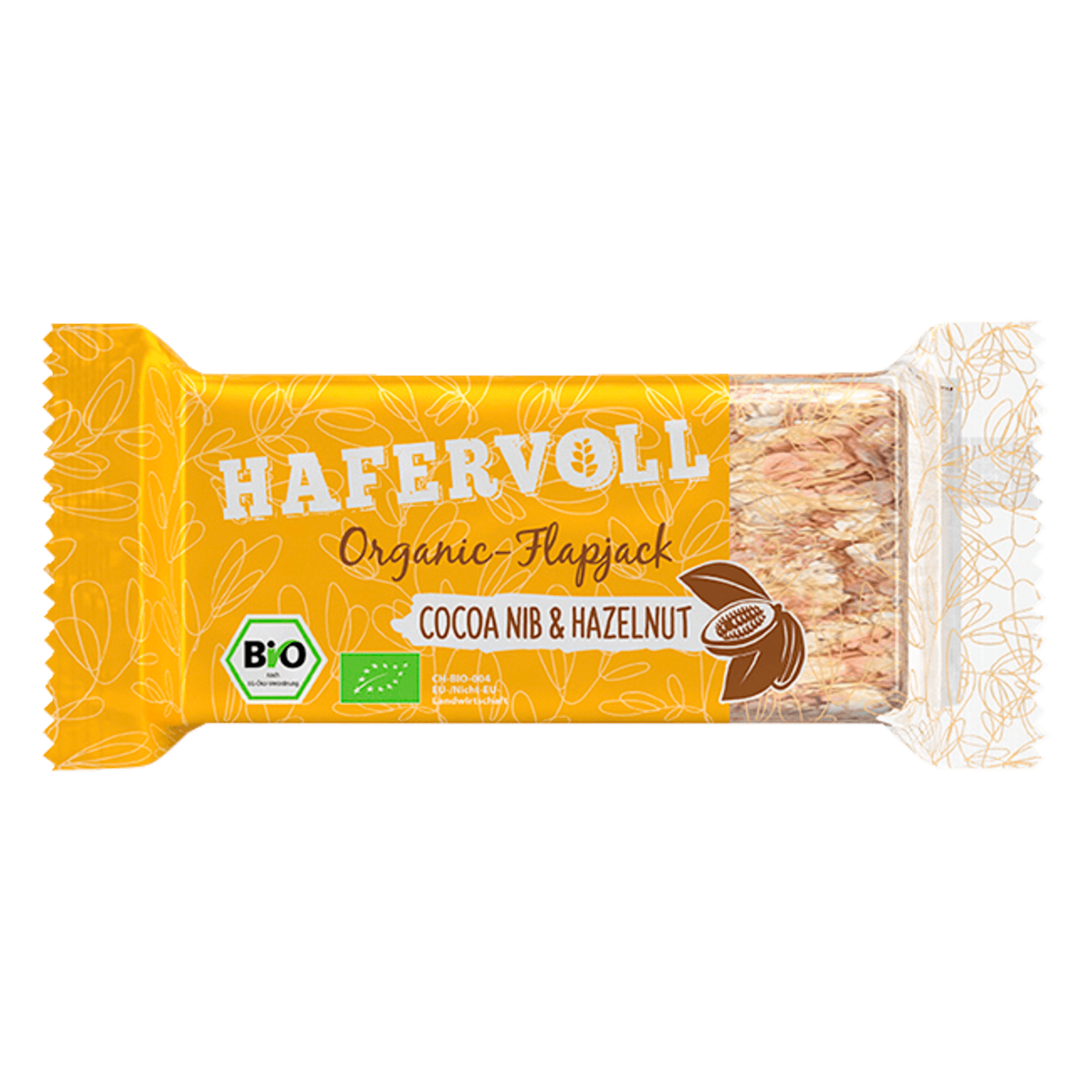 Hafervoll Bio Organic-Flapjack Cocoa Nib & Hazelnut 60g