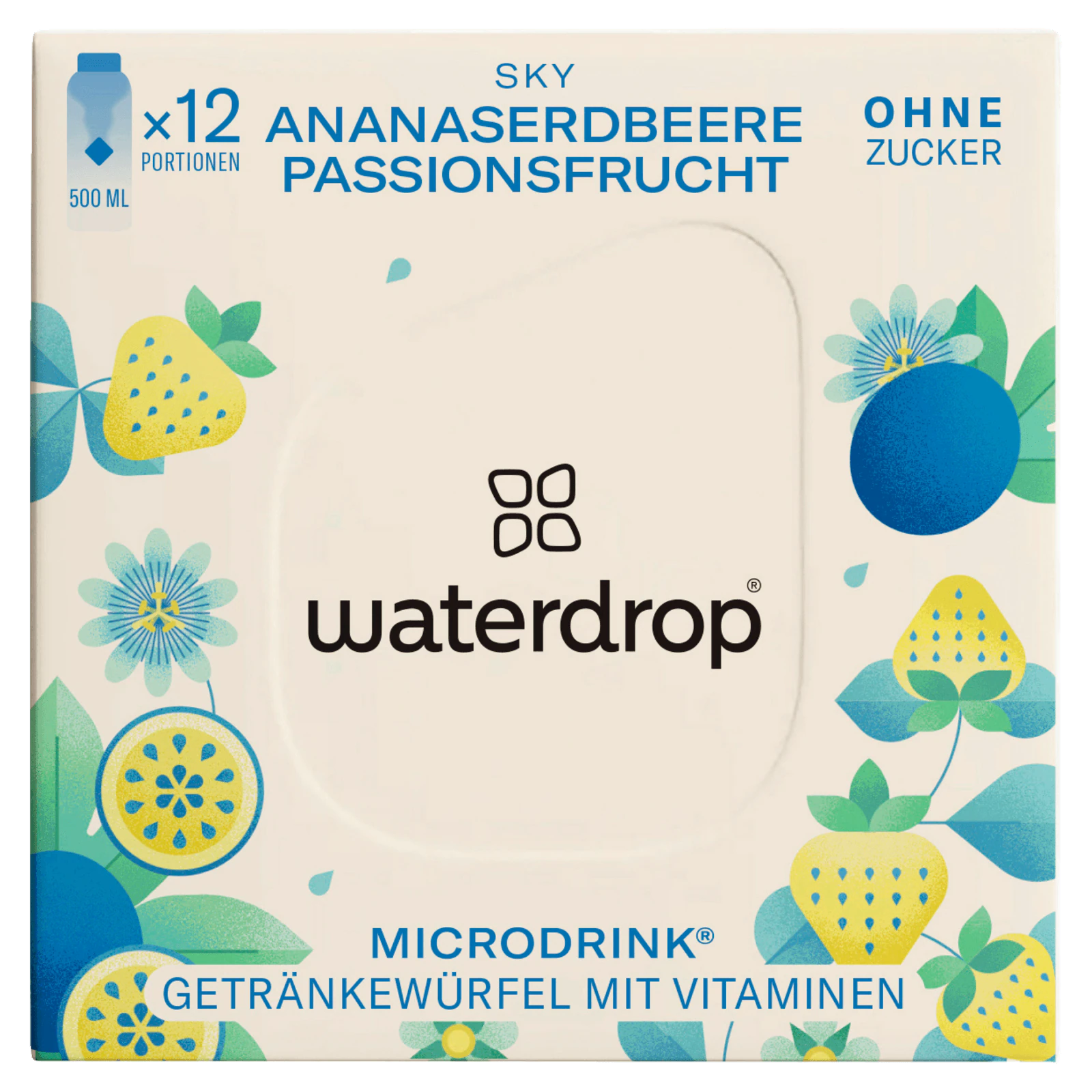 Waterdrop Getränkewürfel mit Vitaminen Ananaserdbeere & Passionsfrucht 24g