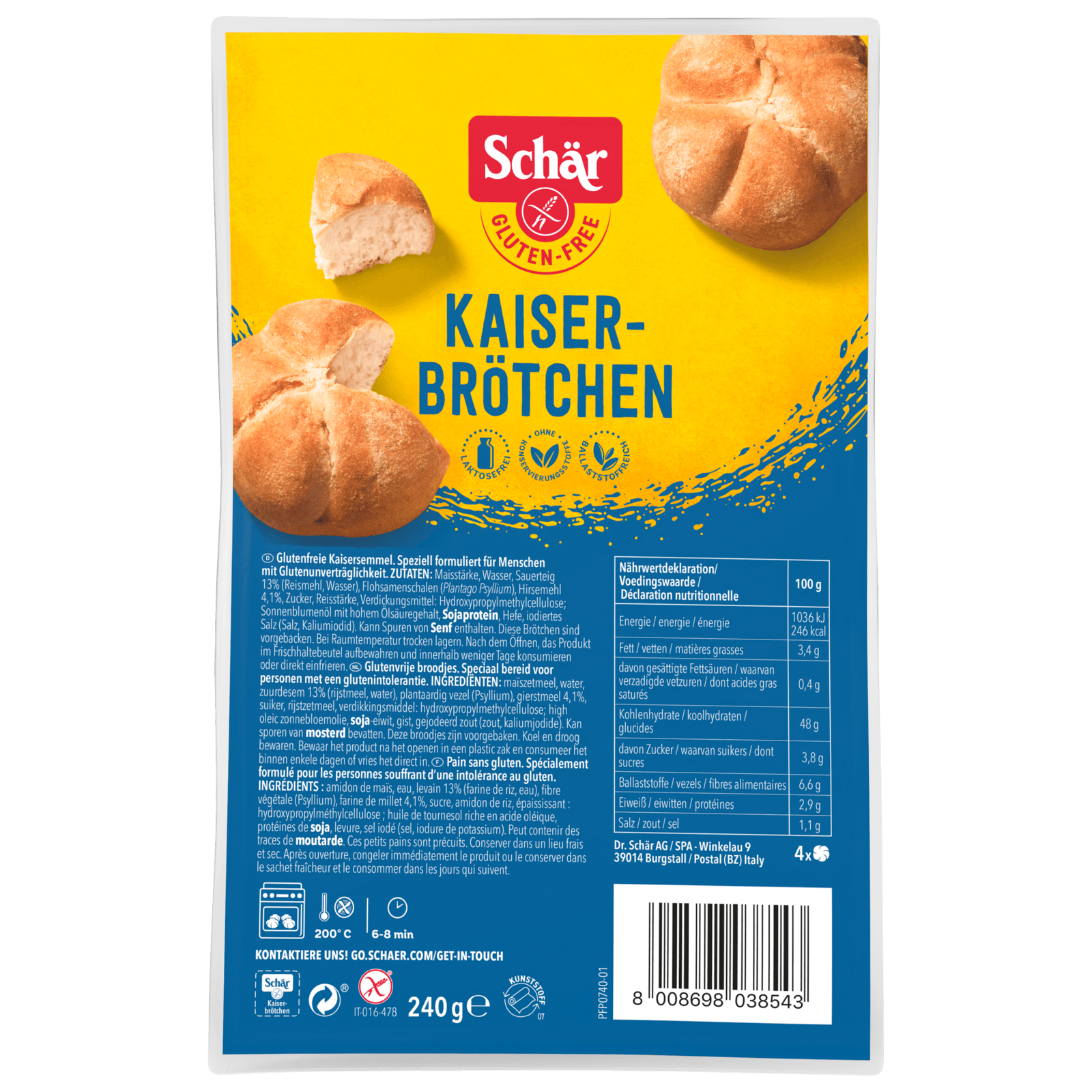 Schär Kaiserbrötchen glutenfrei 240g bei REWE online bestellen!