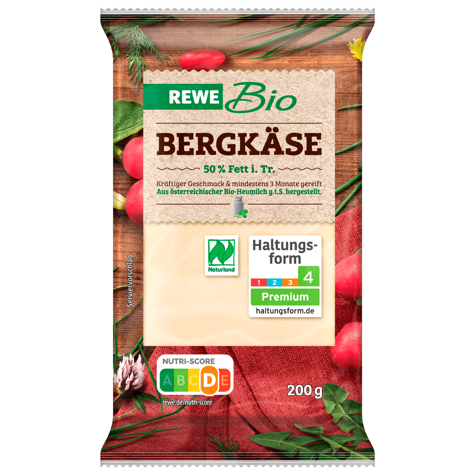 REWE Bio Naturland Bergkäse 50% 200g