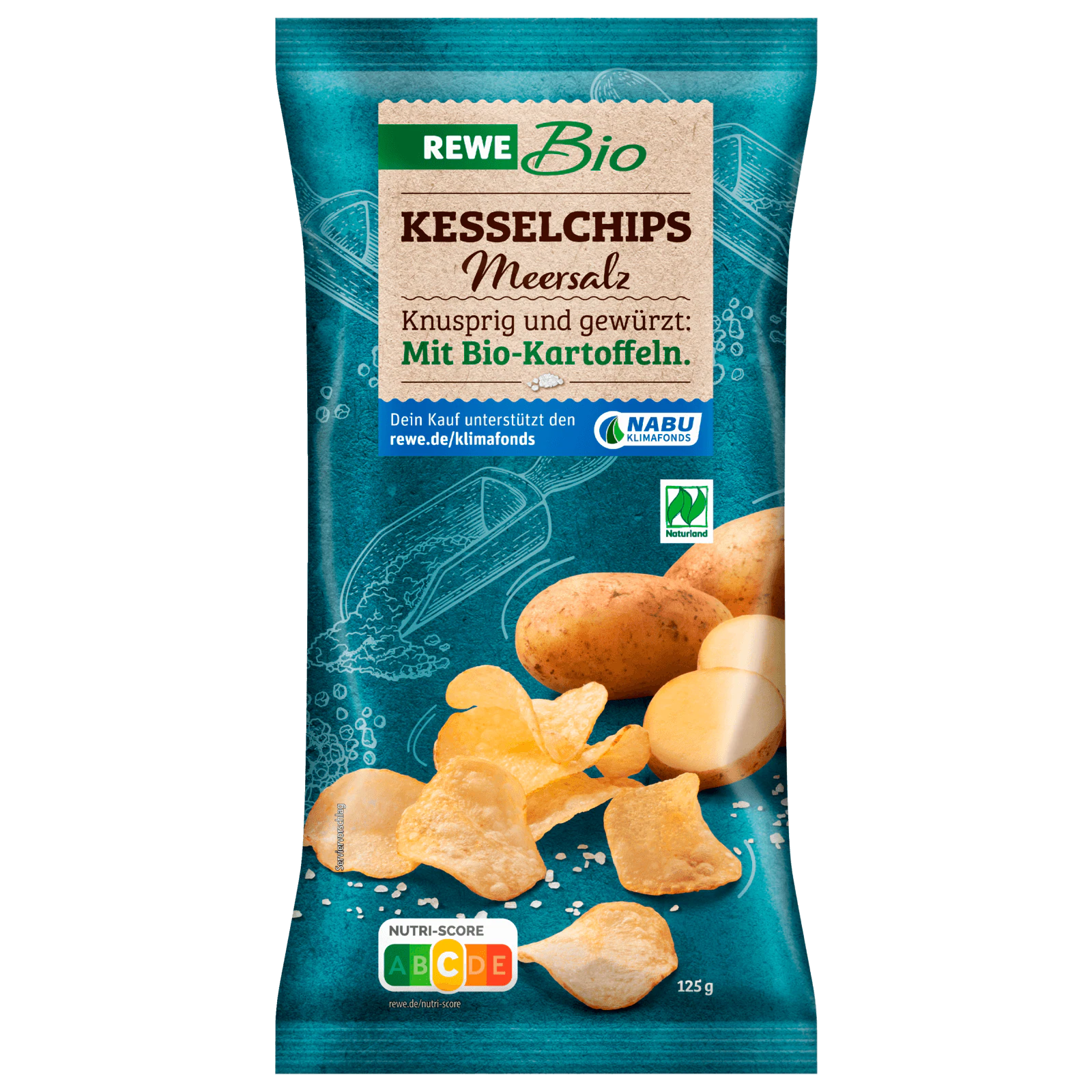 REWE Bio Naturland Kesselchips Meersalz 125g