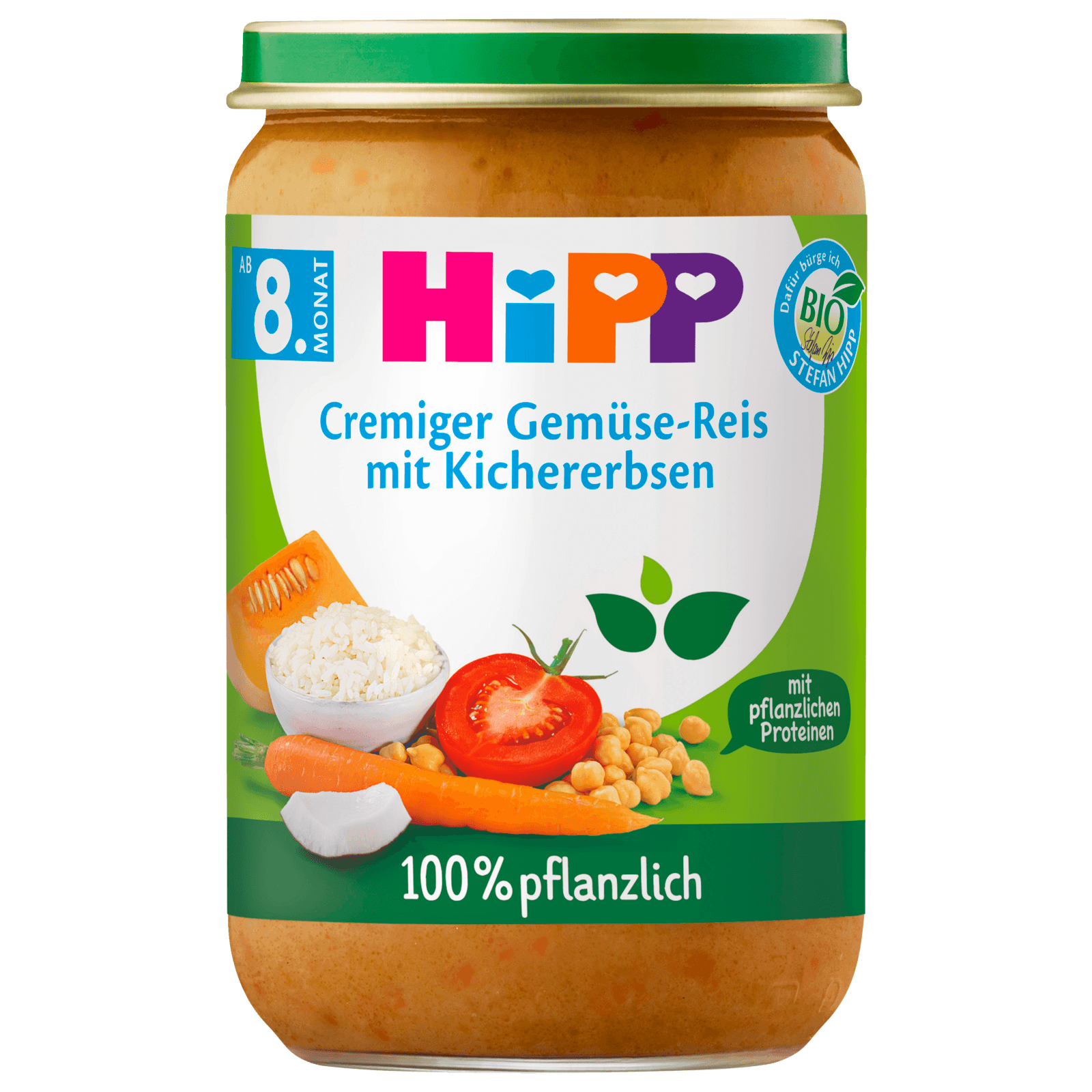 Hipp Bio Cremiger Gemüse Reis mit Kichererbsen vegan 220g