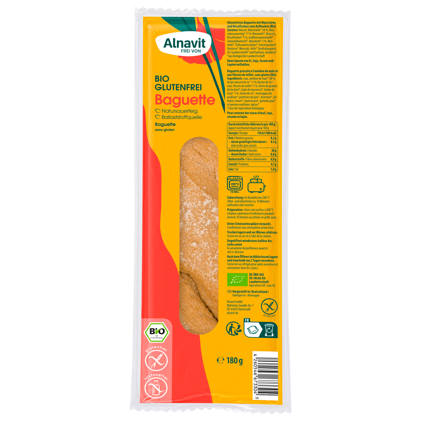 Alnavit Bio Baguette glutenfrei 180g