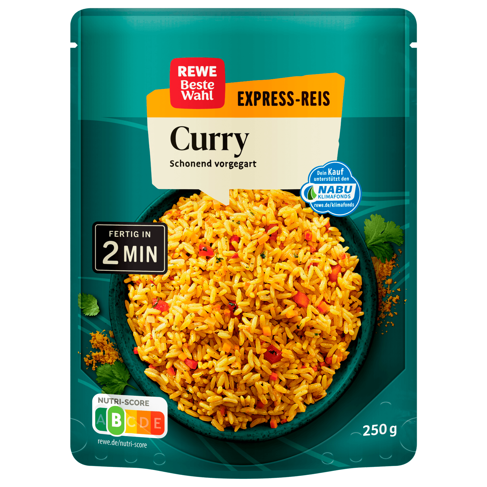 REWE Beste Wahl Express Reis Curry 250g