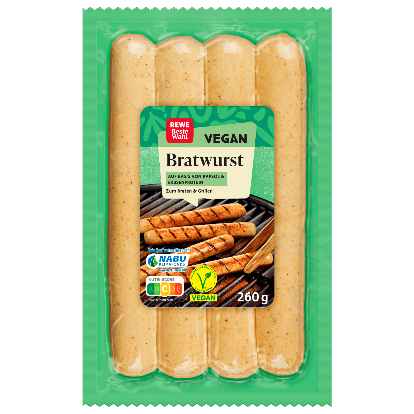 REWE Beste Wahl Vegane Bratwurst 260g