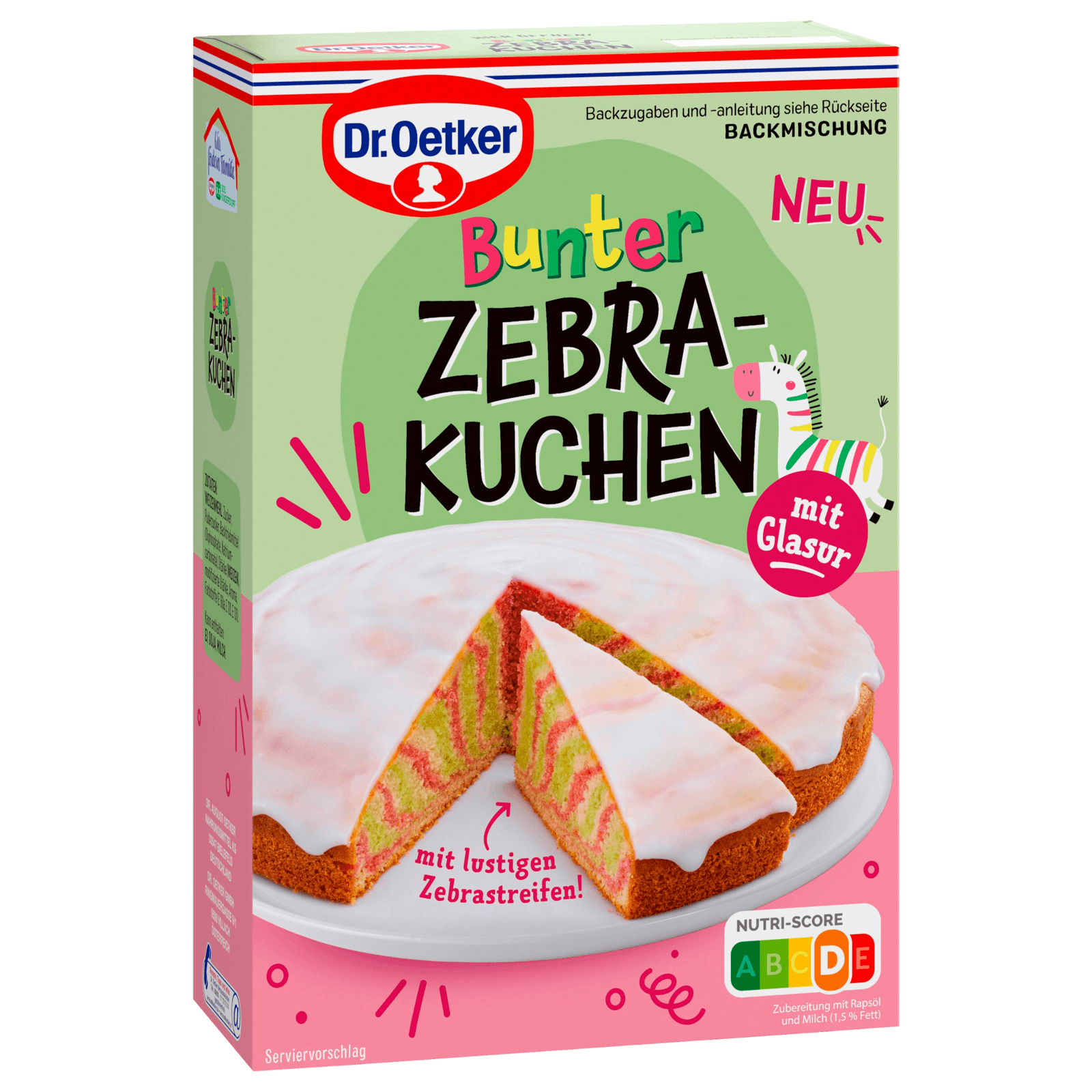 Dr. Oetker Bunter Zebrakuchen Backmischung 515g