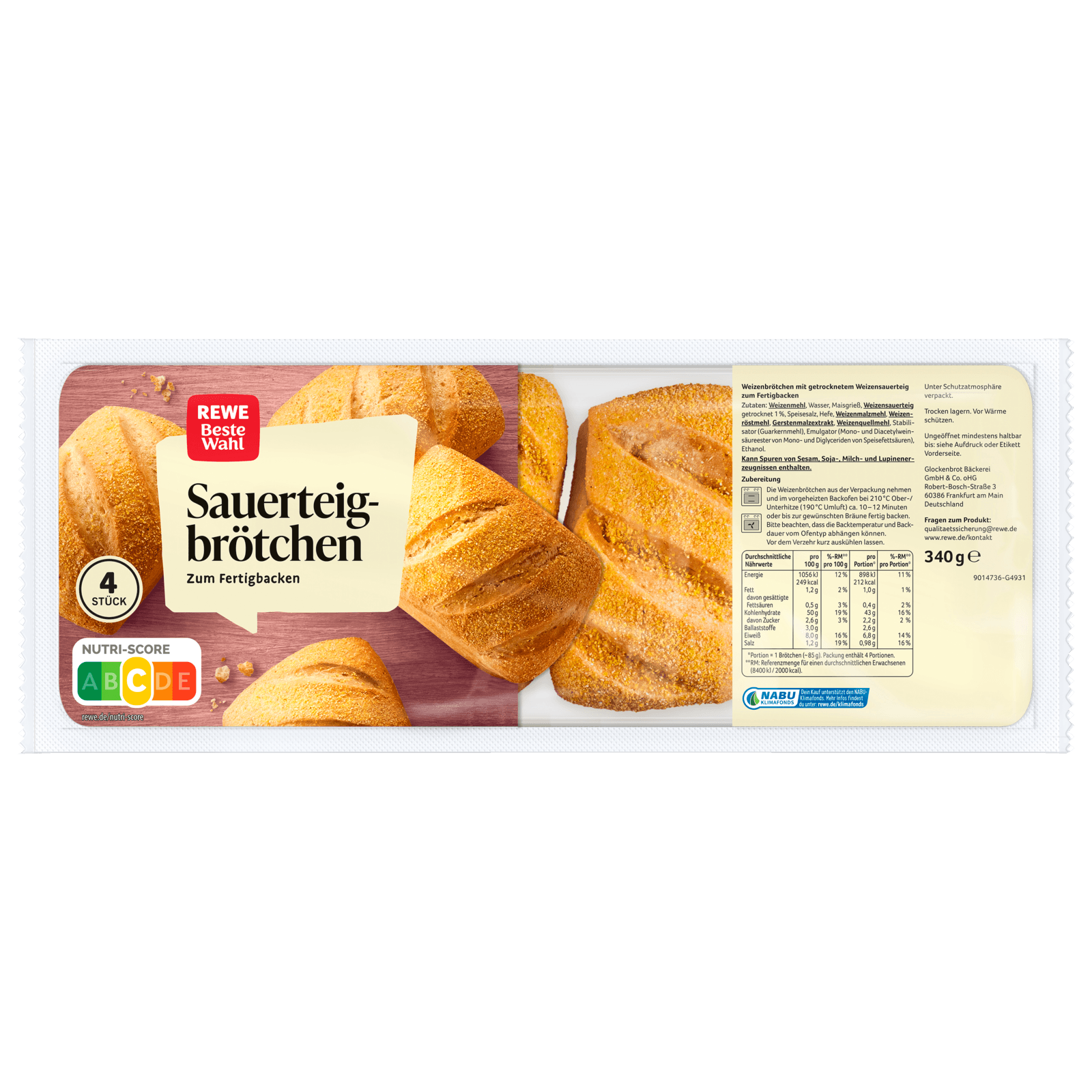 REWE Beste Wahl Sauerteigbrötchen 340g